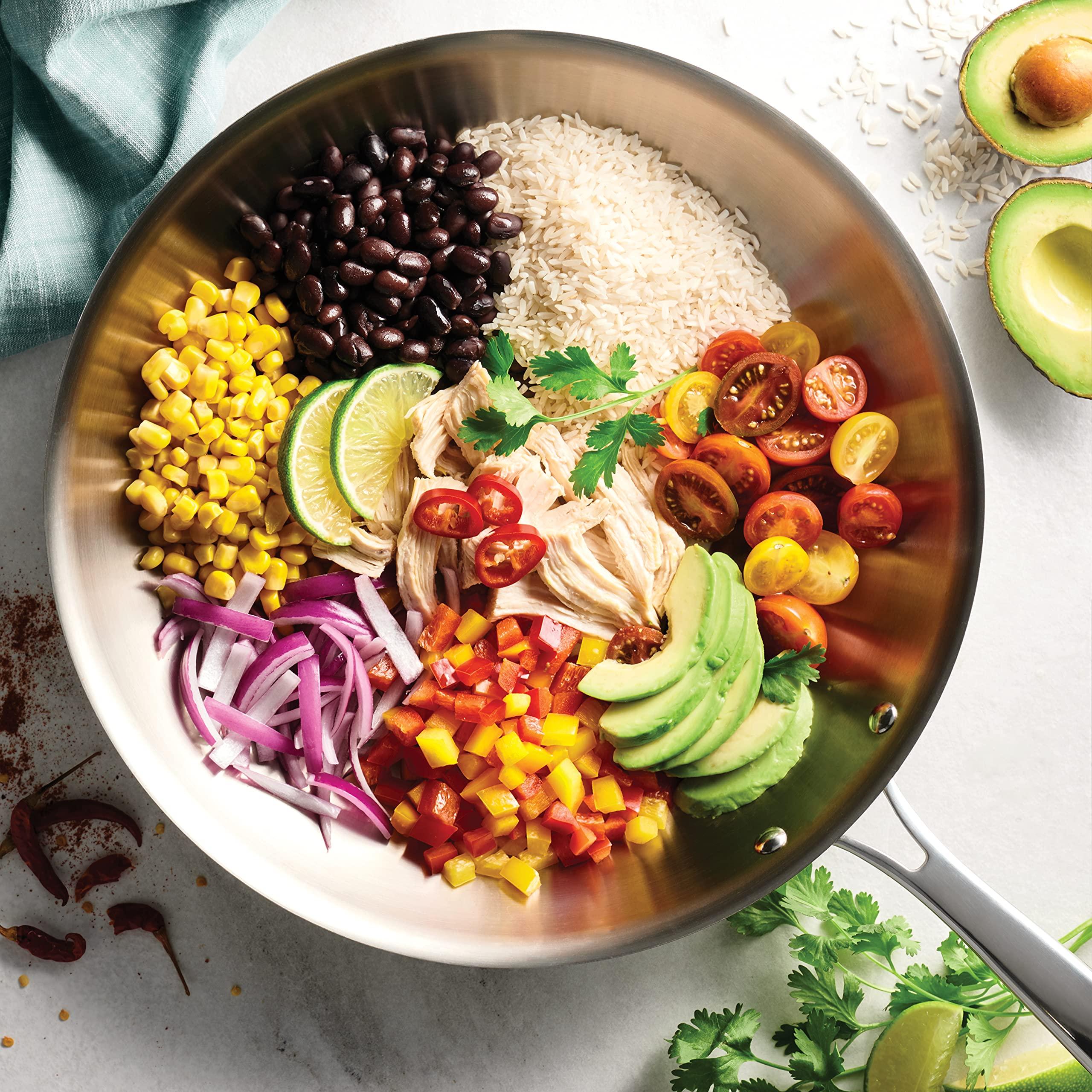 Tramontina Tramontina Seattle Tri-Ply Clad Stainless Steel 12-Inch Large Frying Pan, Induction-Ready Skillet, Dishwasher-Safe, NSF-Certified, Made in Brazil