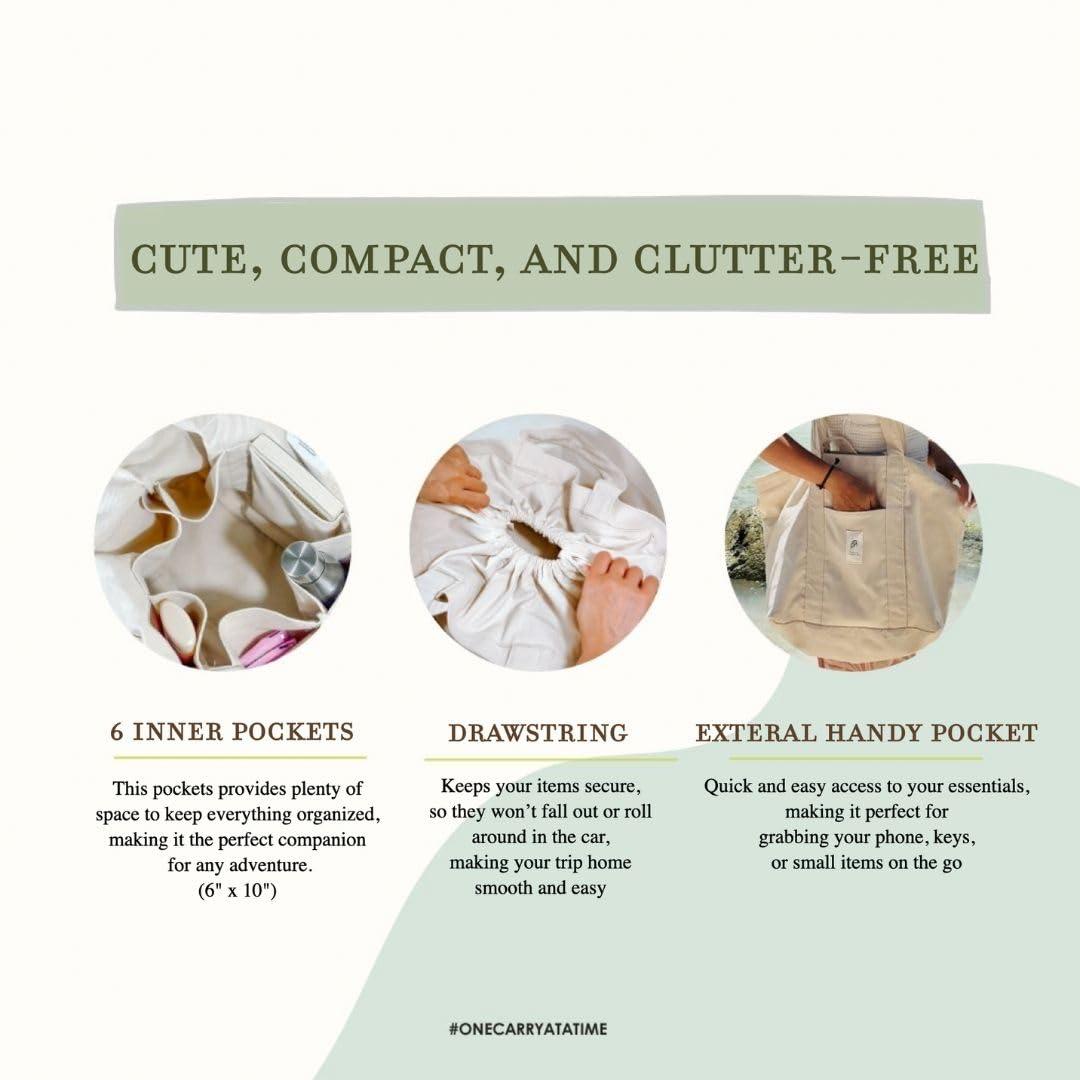 MEE AE MEEAE - Sustainable Drawstring Canvas Bag, Durable XL Tote, Reusable 14oz Bag