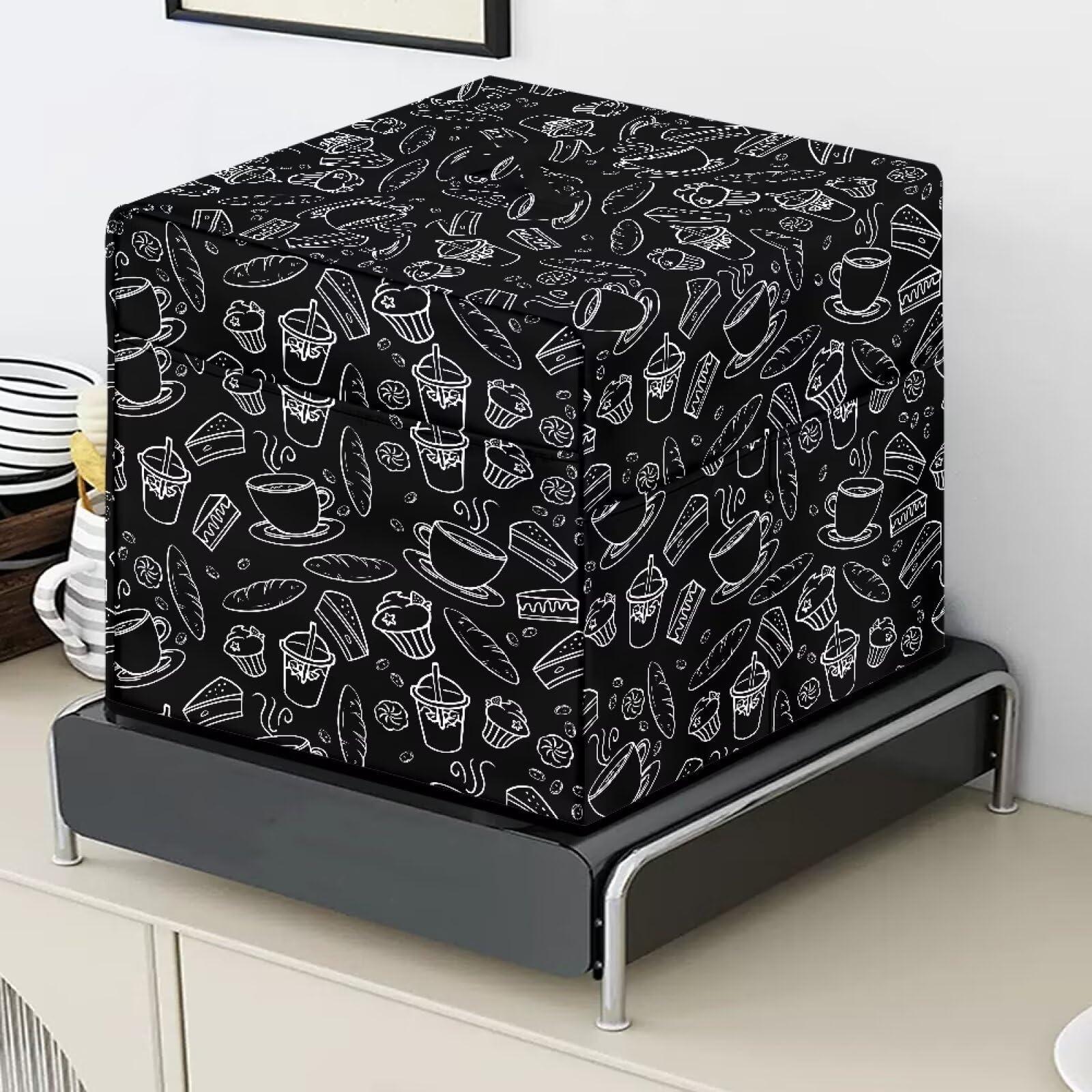 HUISEFOR HUISEFOR Coffee Style Cocktail Machine Dust Cover Foldable Cocktail Maker Covers with Pocket for Kitchenware and Recipes Cocktail Hood Cocktail Machine Cover Kitchen Accessories