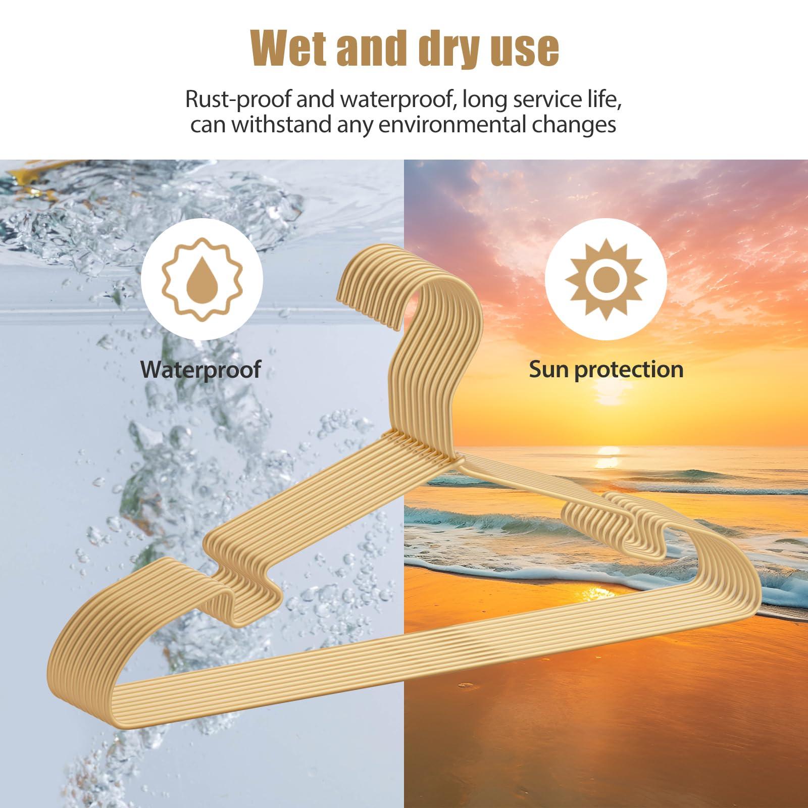 VWV Gold Aluminum Clothes Hangers, 30 Pack 16.5 Inch Metal Shirt Hangers, Lightweight and Sturdy Heavy Duty Hangers for Suit Jackets and Dress Wedding Dresses Etc