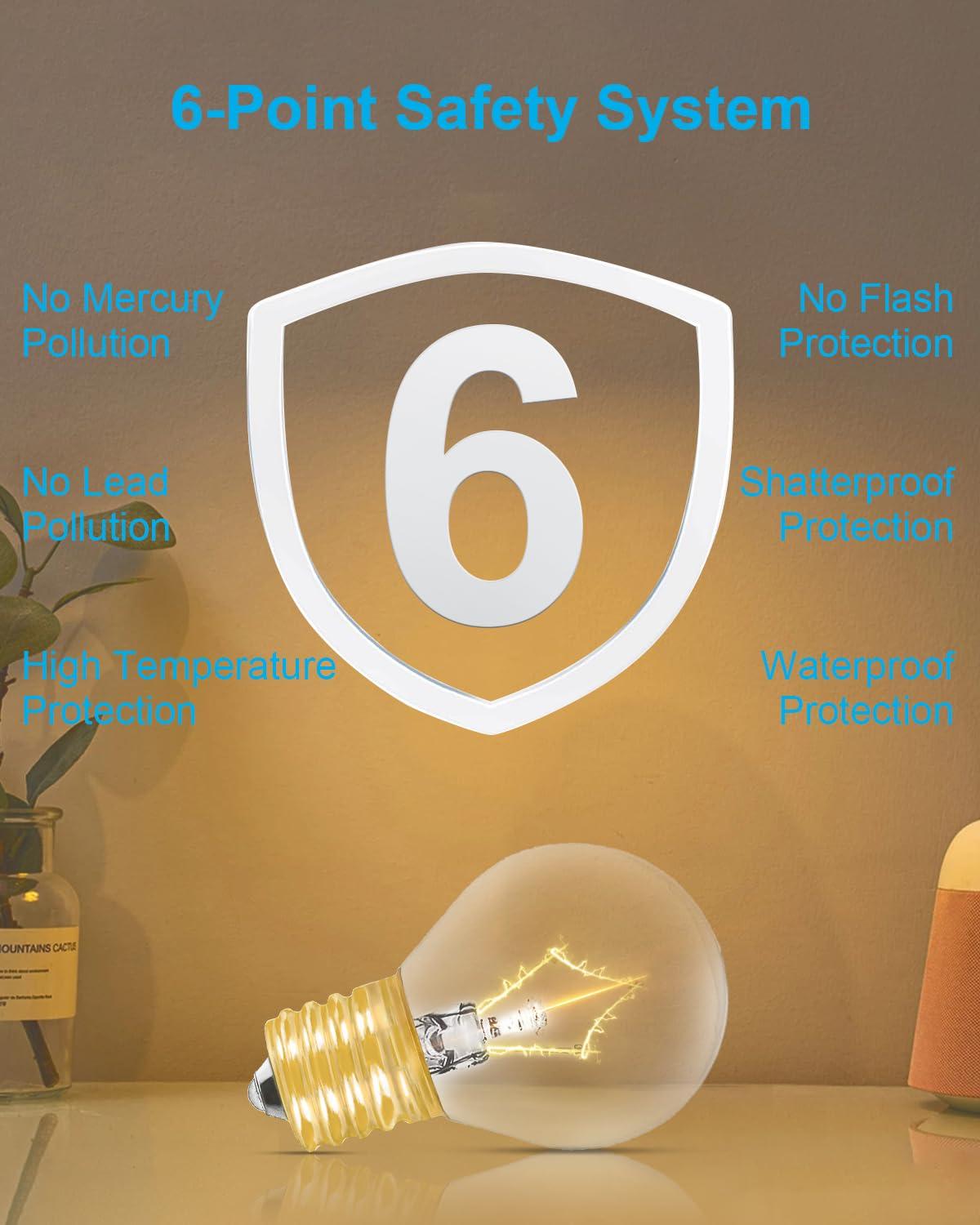 SerBion Lava Lamp Bulb 25 Watt, E17 Intermediate Base 6 Packs The Lava Original Replacement Bulb for 14.5-Inch Lava Lamp, Soft Warm White Glow, Long Life, High Temp Resistance, High-output Heat S11 Bulb