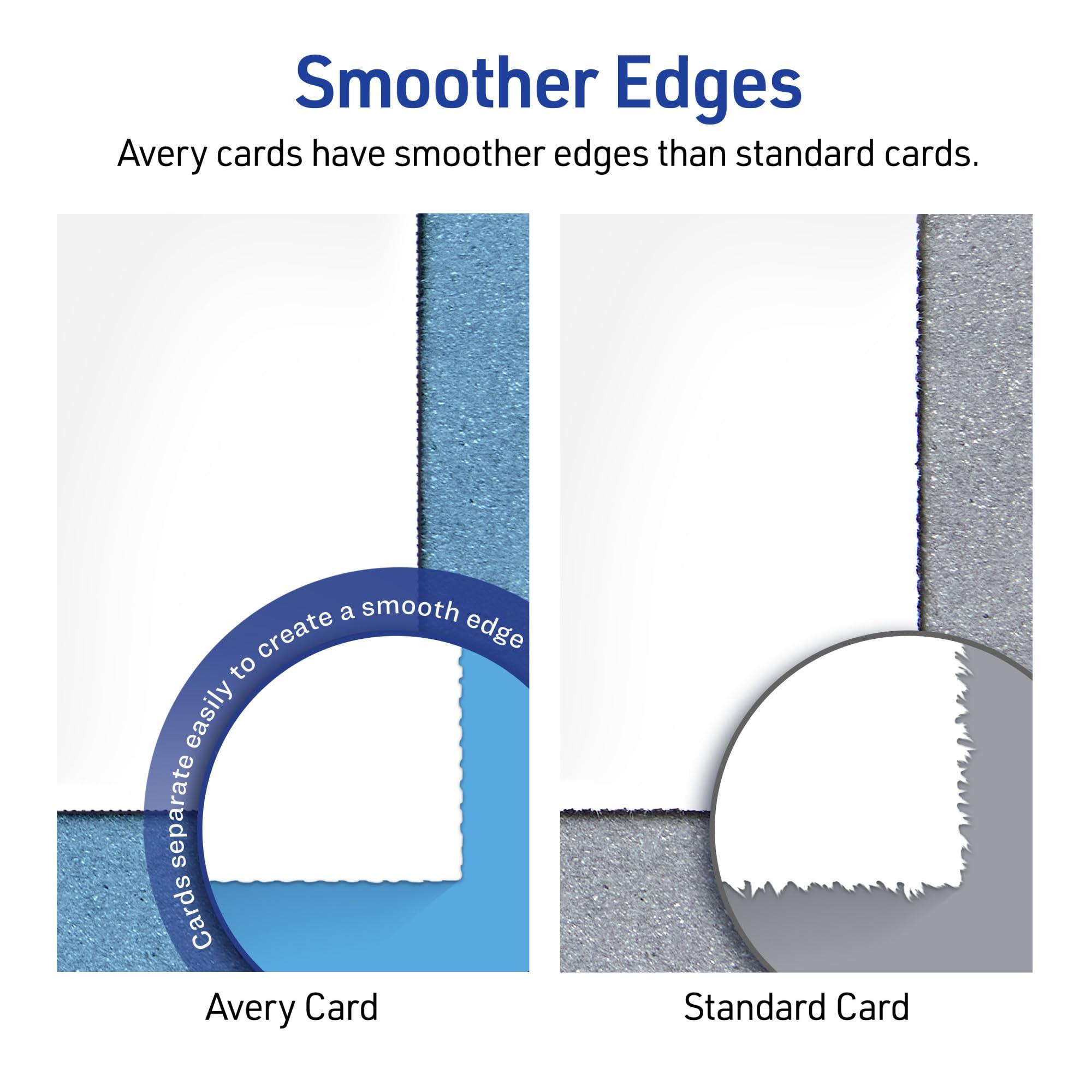 AVERY Avery Printable Place Cards with Sure Feed Technology, 1-7/16\" x 3-3/4\", White with Gold Border, 150 Blank Tent Cards for Laser or Inkjet Printers (35701)