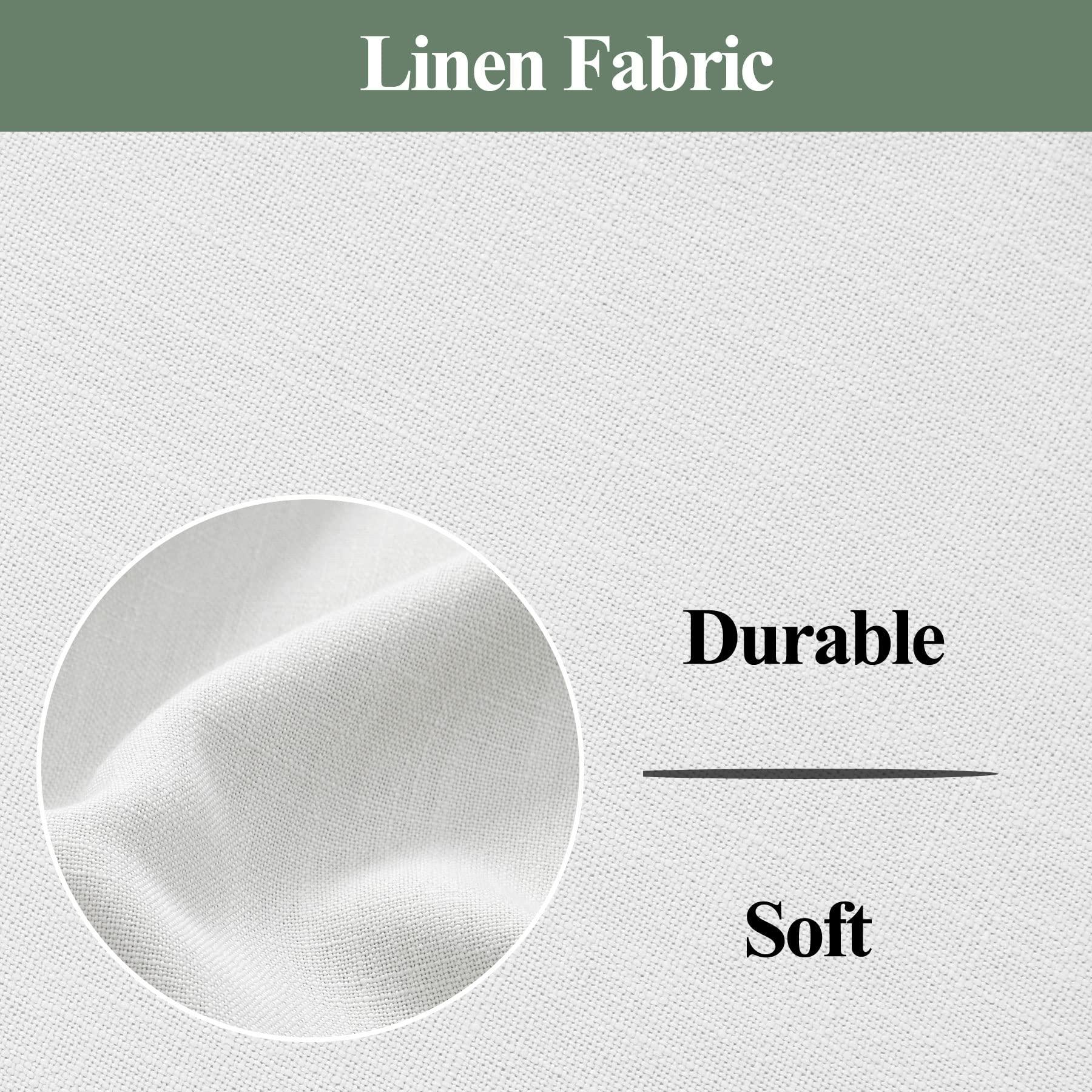 Frelement Frelement Thermal Insulated Blackout Curtains with Blackout Liner Linen Curtain Panels for Bedroom Privacy Pinch Pleat Window Curtain, 84" W x 96" L, 2 Panels, White