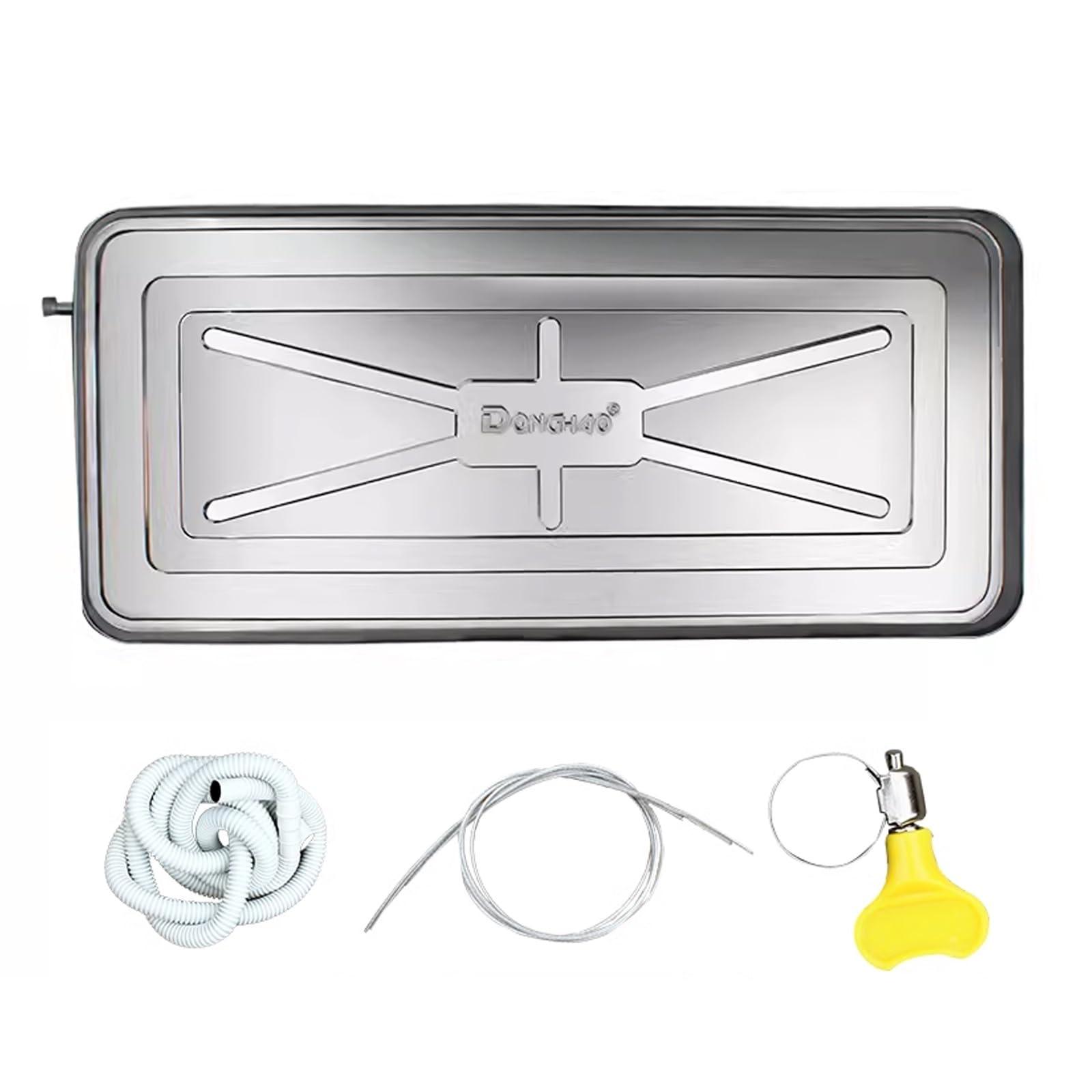 WYHBXD Air Conditioner Condensate Drain Pan, Outdoor Stainless Steel Universal Ac Drip Cushion Water Collecting Drainage Pan, for Window Ac and Mini Split Units (Color : 3P 92x44cm/36x17in)