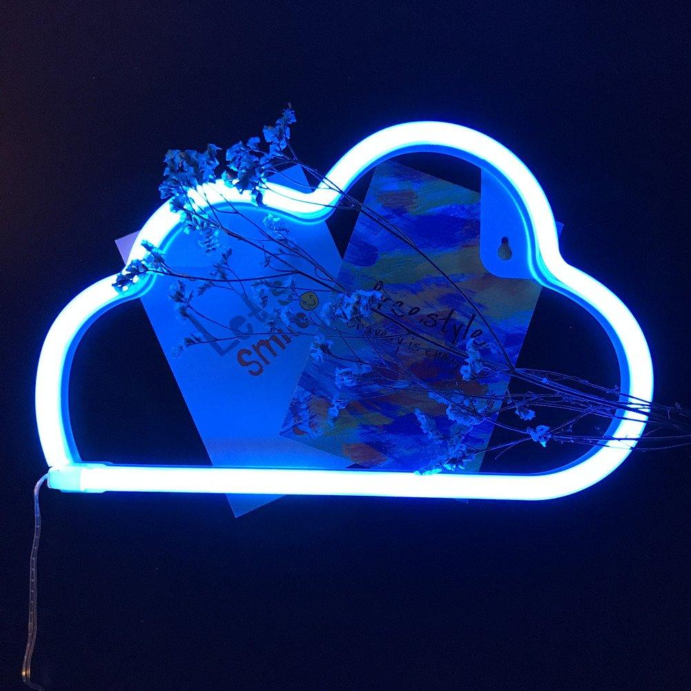 QiaoFei QiaoFei Cute Blue Neon Light,LED Cloud Sign Shaped Decor Light,Marquee Signs/Wall Decor for Christmas,Birthday Party,Kids Room, Living Room, Wedding Party Decor(Blue)