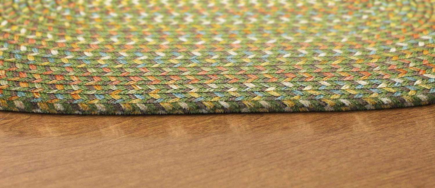 Rhody Rug Rhody Rug Cypress CY67 Olive 2\' x 4\' Oval Runner - Durable Braided Area Rug, Home Decor, Floor Mat or Kitchen Rug - Easy Care, Ideal for High Traffic Areas - Made in USA
