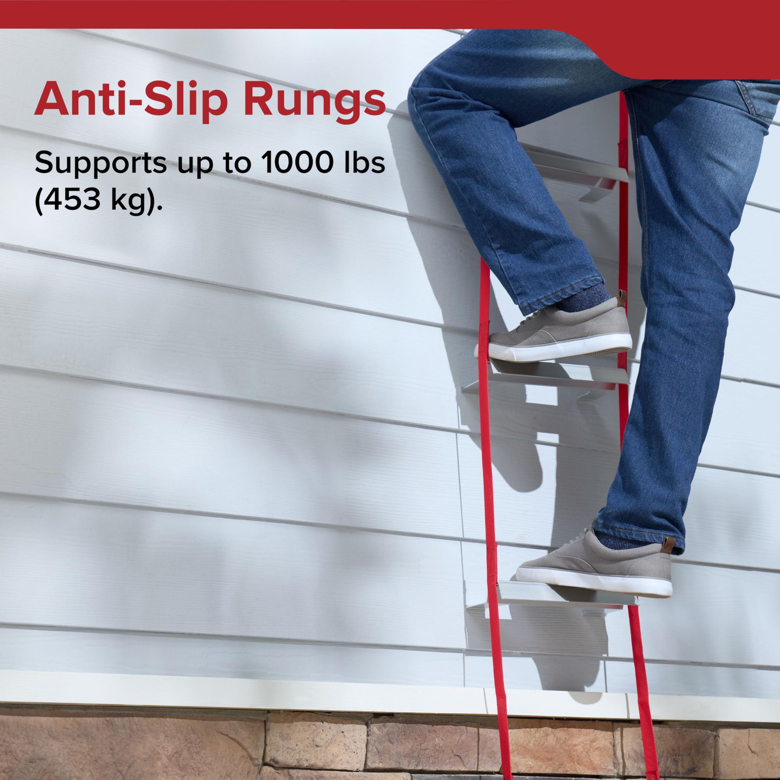 Kidde Kidde Fire Escape Ladder, 3-Story Rope Ladder, Extends to 25-Feet, Anti-Slip Rungs