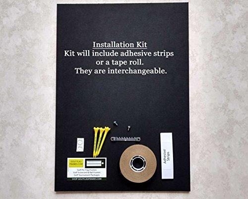 Golf Flag Frames 16x27 Black Golf Flag and Ticket Frame, Moulding blk-001, Reversible Green-Black Mat (holds 13x17 Masters Golf Flags; flag-tickets not incl)