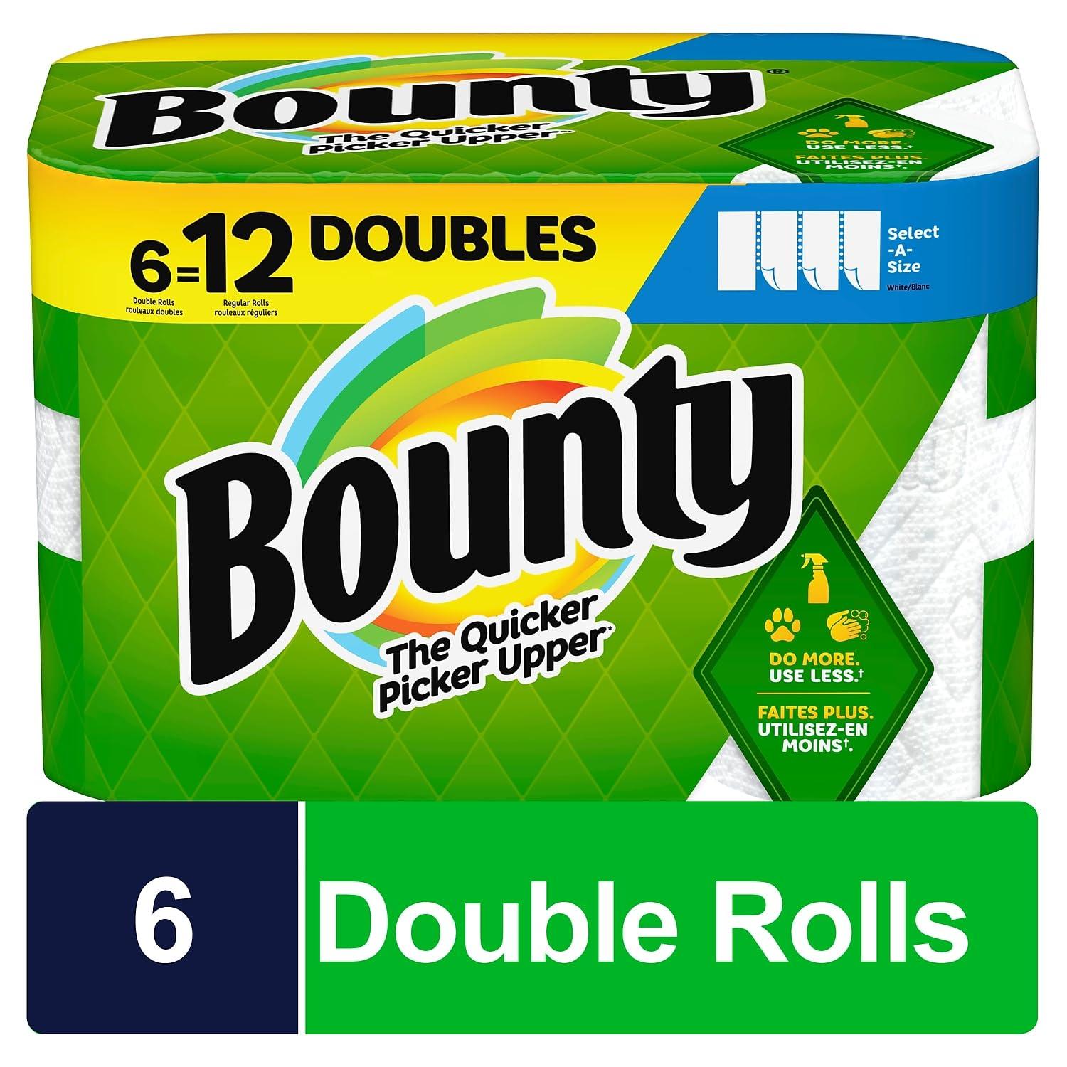 Bounty Bounty 1939879 Select-A-Size Kitchen Rolls Paper Towels 2-Ply 110 Sheets/Roll (74801/95054)