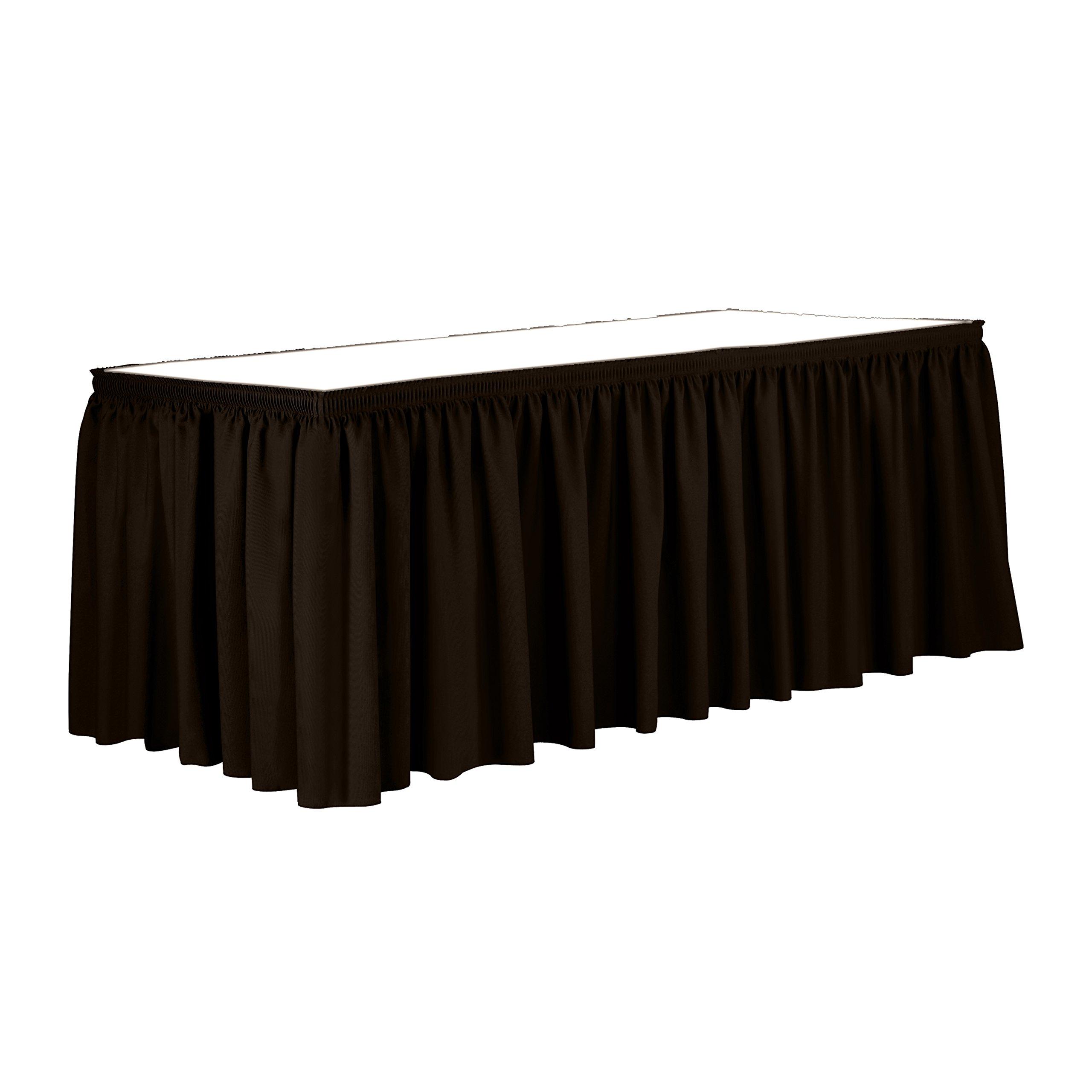 Ultimate Textile Ultimate Textile 14 ft. Shirred Pleat Polyester Table Skirt Chocolate Brown
