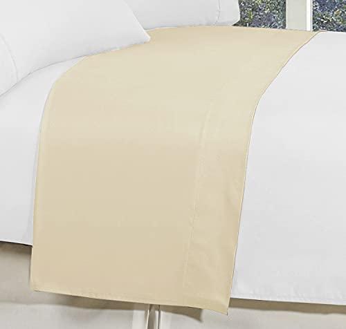 Elegant Comfort Elegant Comfort 2-Pack Luxury Flat Sheet Premium Hotel Quality Wrinkle and Fade Resistant 1500 Thread Count Egyptian Quality 2-Piece Bed Top Sheet, King/California King, Cream