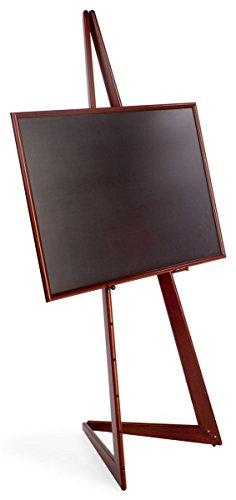 Displays2go Wooden Bifold Display Easel with 2 Height-Adjustable Pegs, 65"h Floor-Standing Art Easel for Indoor Use - Cherry, Wood
