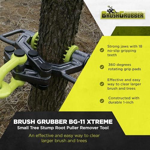 Brush Grubber Brush Grubber BG-11 Xtreme Brush and Tree Stump Puller Remover Tool with No Slip Gripping Teeth, Rotating Grip Pads, and Handles