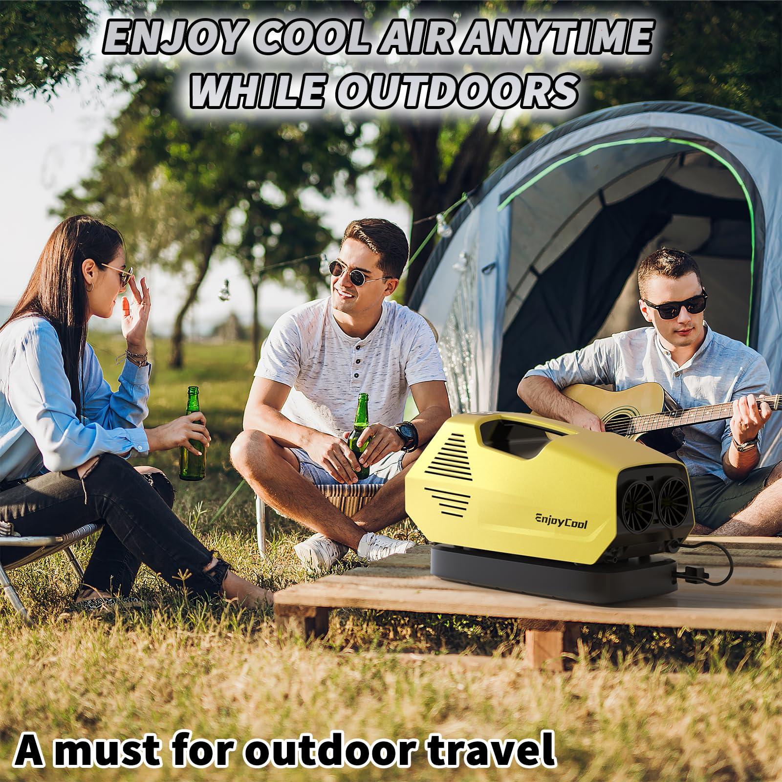 MOSSANTFUL Portable air conditioner Fast Cooling Outdoor Built-in Cool Sleep Modes Small Air Conditioner Portable for Room Office Camping Car Bedroom Air Conditioner with Remote Control 2380 BTU Camping blue