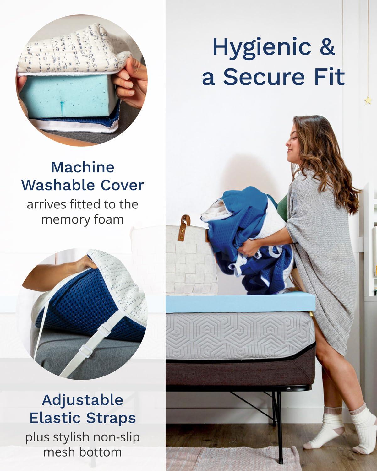 ViscoSoft ViscoSoft 4 Inch Memory Foam Mattress Topper Twin XL - Select High Density Extra Long Ventilated Mattress Pad - Removable Bamboo-Rayon Cover