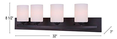 Canarm Canarm LTD IVL370A04ORB-O Hampton 4 Light Vanity, Oil Rubbed Bronze with Flat Opal Glass