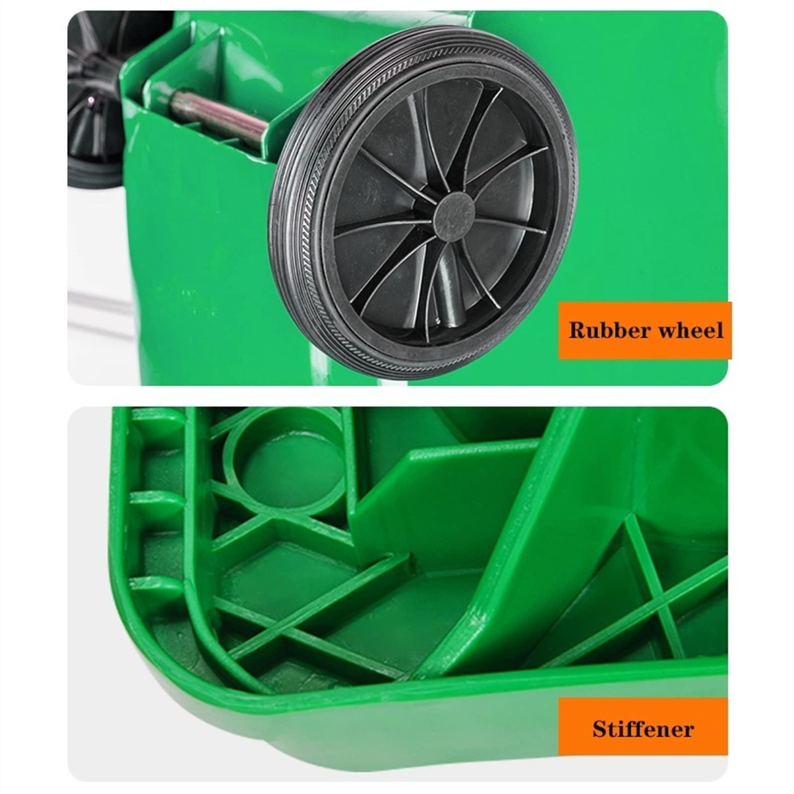 HEXEH Outdoor Trash Can Waste Container with Lid, Heavy-Duty Outdoor Garbage Can with Handles, Green, Heavy-Duty Construction, Perfect Back Yard, Deck, or Garage Trash Can Outdoor Waste Bins ( Size : 100L )