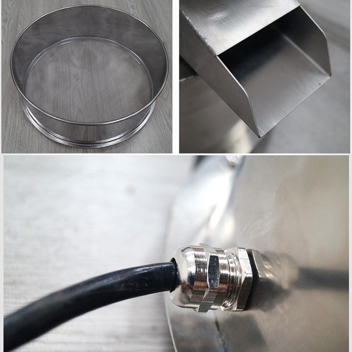 MLYYYDSS MLYYYDSS Automatic Powder Sifter, Stainless Steel Sieve Machine, Electric Screening Vibrating, Mesh Sifter Shaker Machine, for Granule Grain,110V-15cm