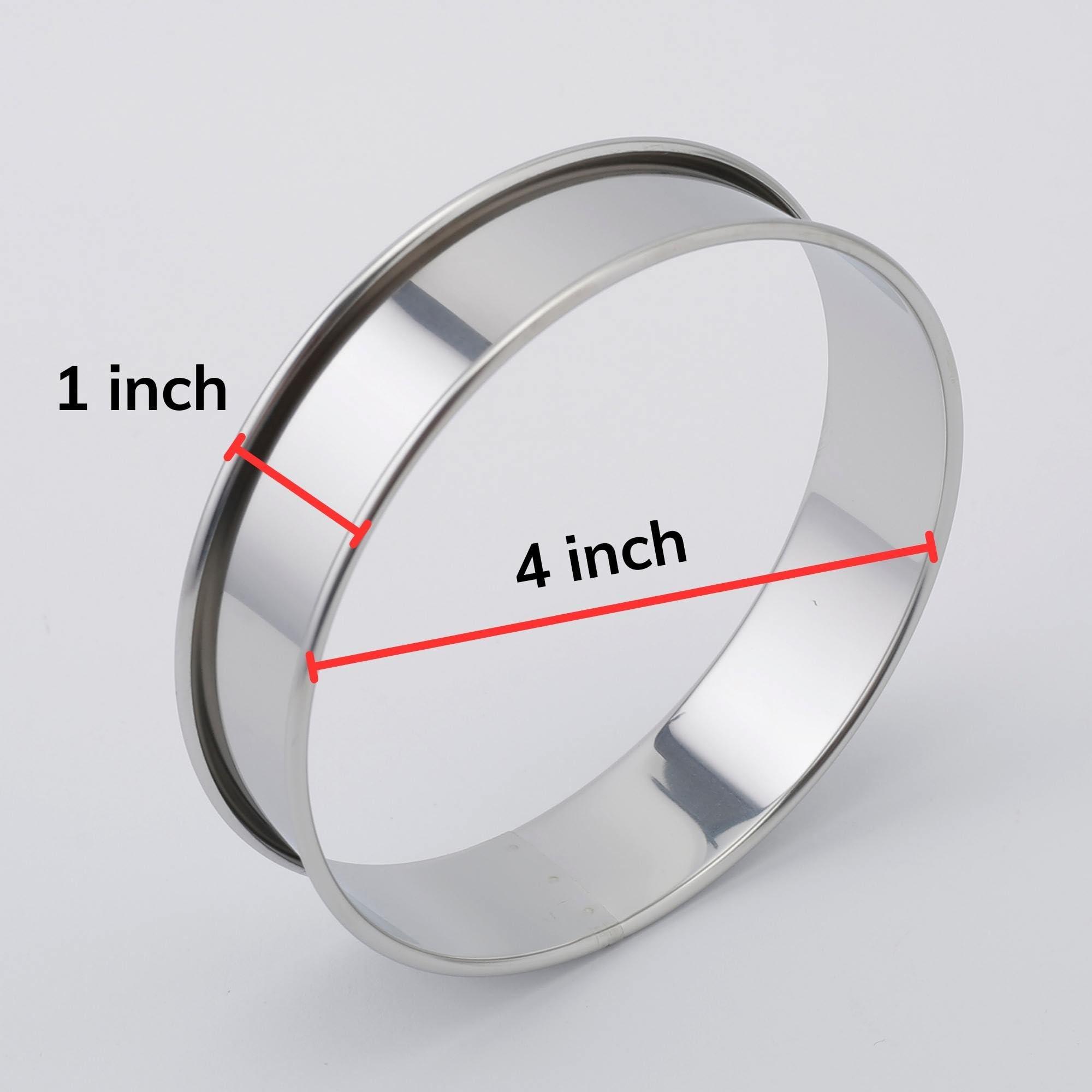 Marsrut 6Pack Stainless Steel Double Rolled Muffin Rings - Deep & Nonstick Molds | Set of Durable Round Tin Hamburger Pan Rings for Baking and Cooking Crumpet, Tart, Cookies, English Dish Pastry (Size: 4inch)