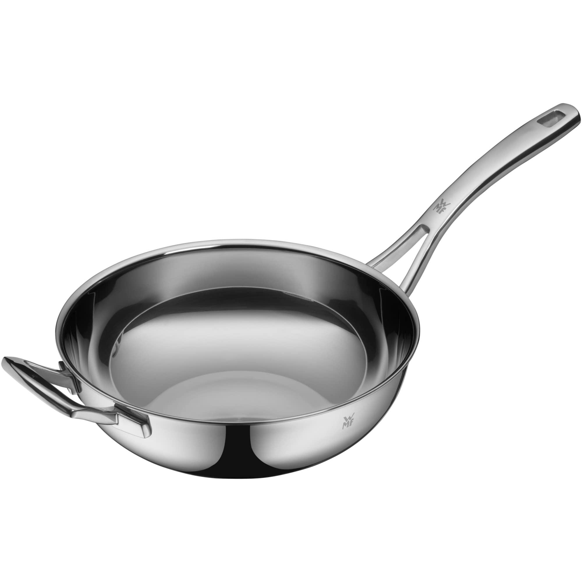 WMF WMF Wok Multiply 28cm with Metal lid, Stainless Steel, Silver, 57.5 x 33.2 x 20.3 cm