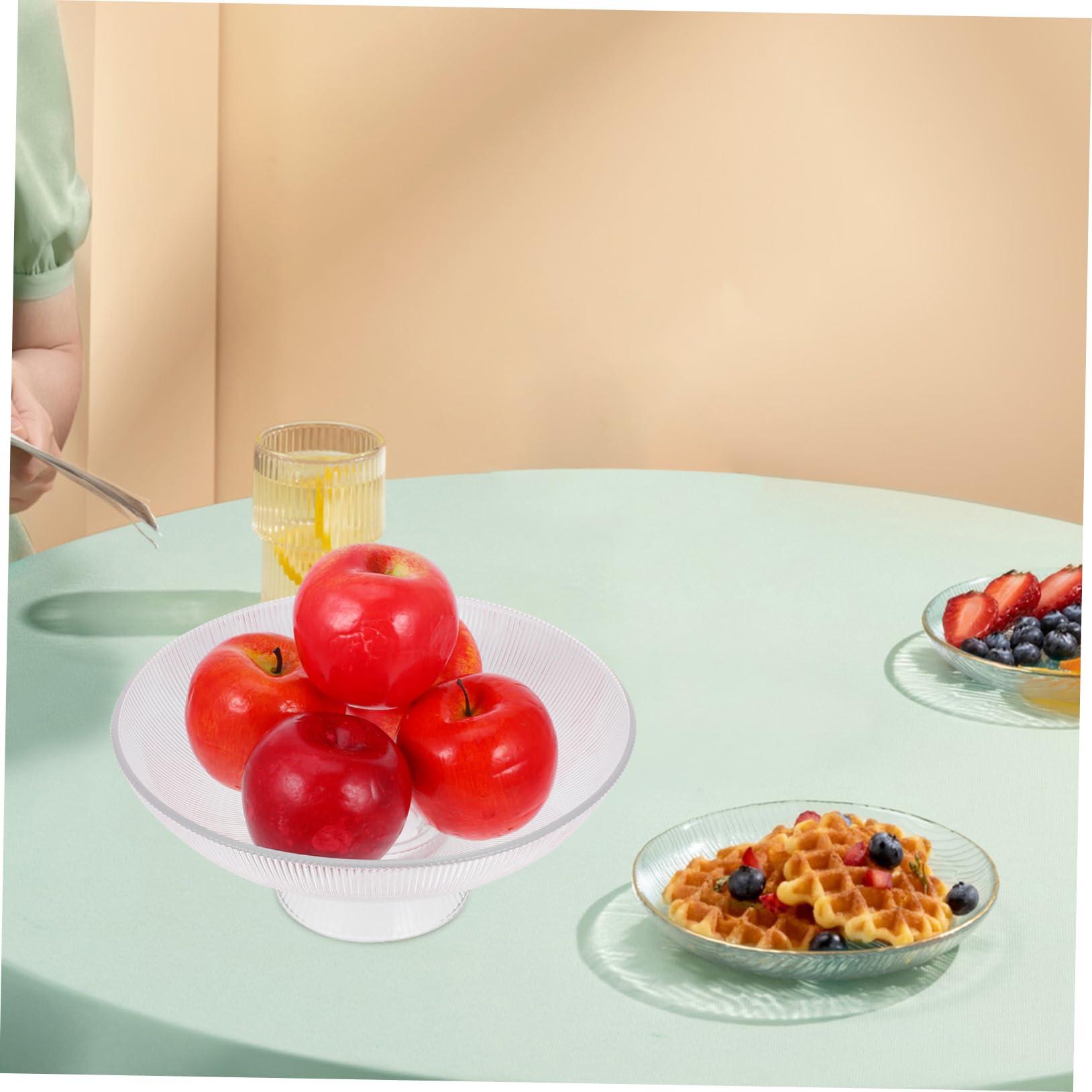GRIRIW GRIRIW Footed Fruit Serving Plate Large Glass Bowl for Centerpiece Fruit Bowl in Kitchen