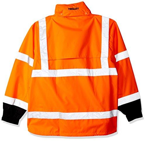 TINGLEY TINGLEY J24129 Icon Standard High Visibility Jacket with Attached Hood, 3XL, Fluorescent Orange/Red/Black