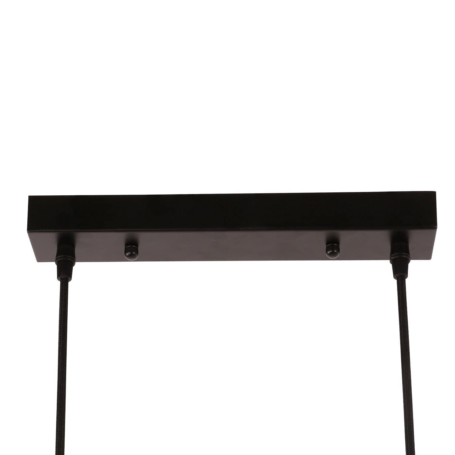 UNITARY UNITARY Farmhouse Pendant Lights Kitchen Island, Kitchen Light Fixtures, Rustic Dining Room Light Fixture with 5 E26 Bulb Sockets, Black Metal Long Pool Table Lights, Ceiling Pendant Light Fixtures