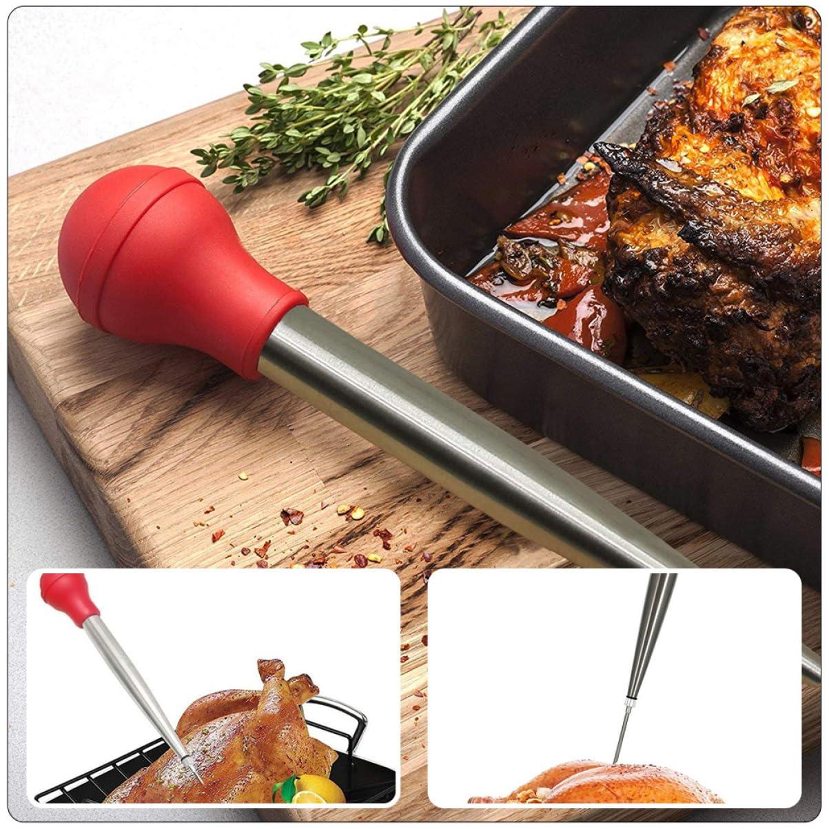 PRETYZOOM PRETYZOOM 2 Sets Turkey Needle Set Injector Injection Mallet Pounder Mixer Turkeys Chomps Turkey Kitchen Tool Marinade Injecting Tool Kitchen Gadget Oil Suction Pump
