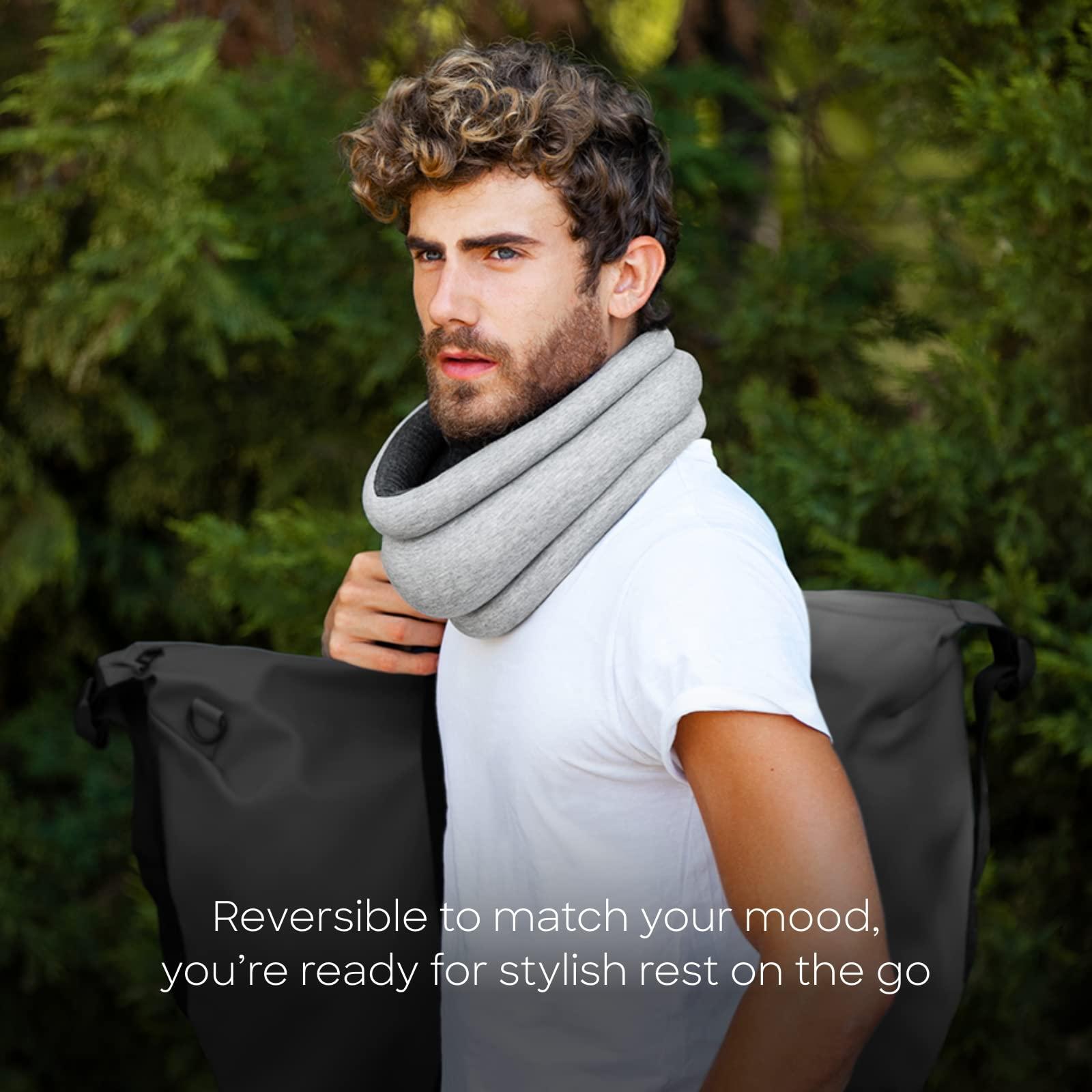 OSTRICH PILLOW Ostrichpillow Light Commuting, Travel Pillow & Power Nap Pillow - Premium Comfort & Lightweight, Adjustable to Your Head, Small & Versatile (Deep Blue)