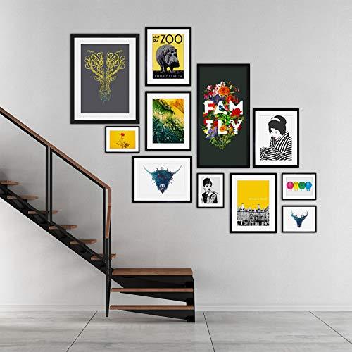 Wee Blue Coo Black Winged Stilt Reflection Bird Water Unframed Wall Art Print Poster Home Decor Premium