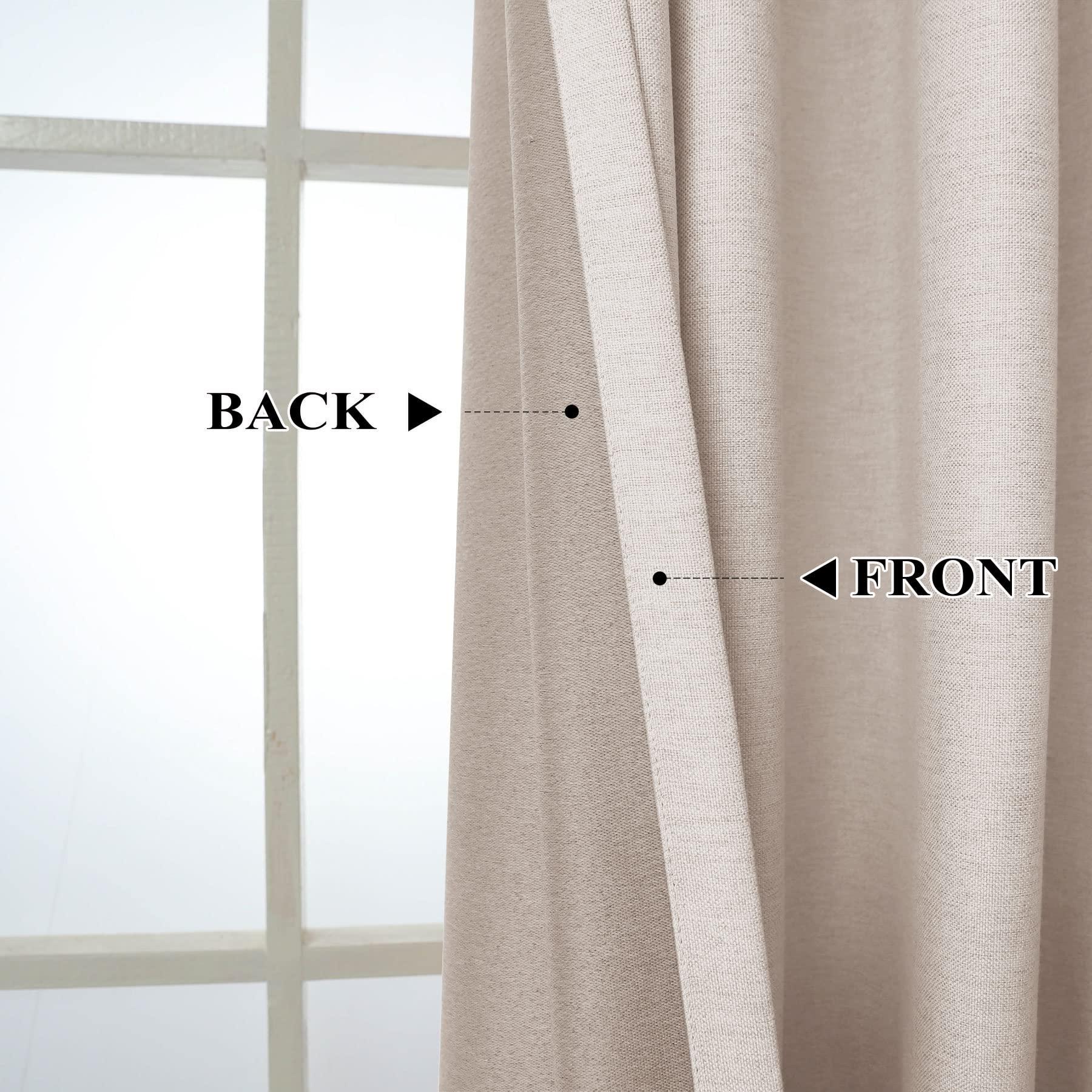 Fcosie Fcoise Extra Wide Blackout Curtains, Heavy Linen Texture Drapes, Thermal Insulated & Energy Saving Window Curtains, Blocking Out 90% Sunlight Draperies Drapery, 1 Panel, 120" W x 84" L, Ivory White