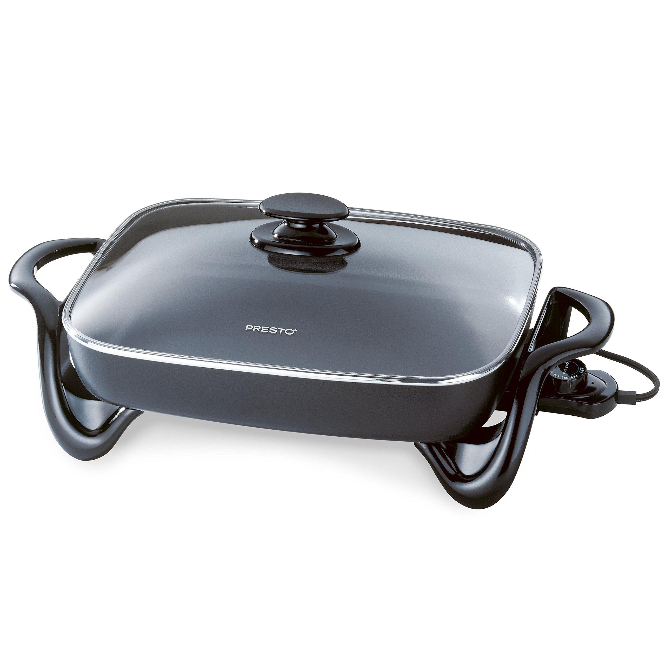 Presto Presto 07073 Electric Tilt-N-fold Griddle, 19\", Black & 06852 16-Inch Electric Skillet with Glass Cover
