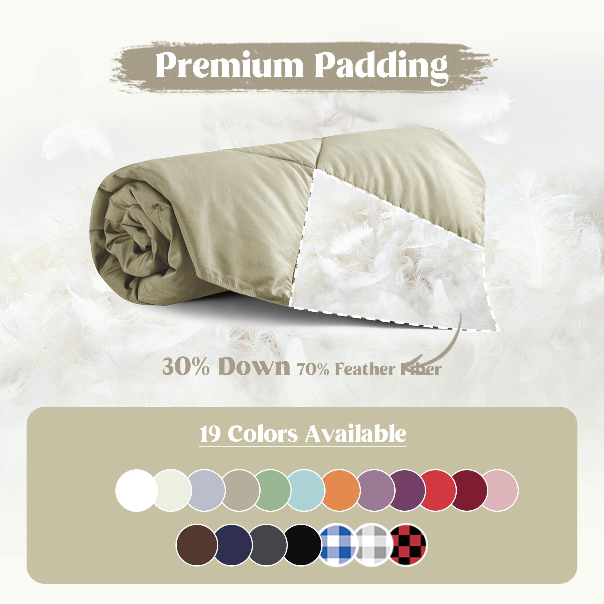 puredown Puredown Soft Feather Down Throw Blanket Lightweight Packable Couch Throw for Indoor and Outdoor Use, 50\"X70\", Beige