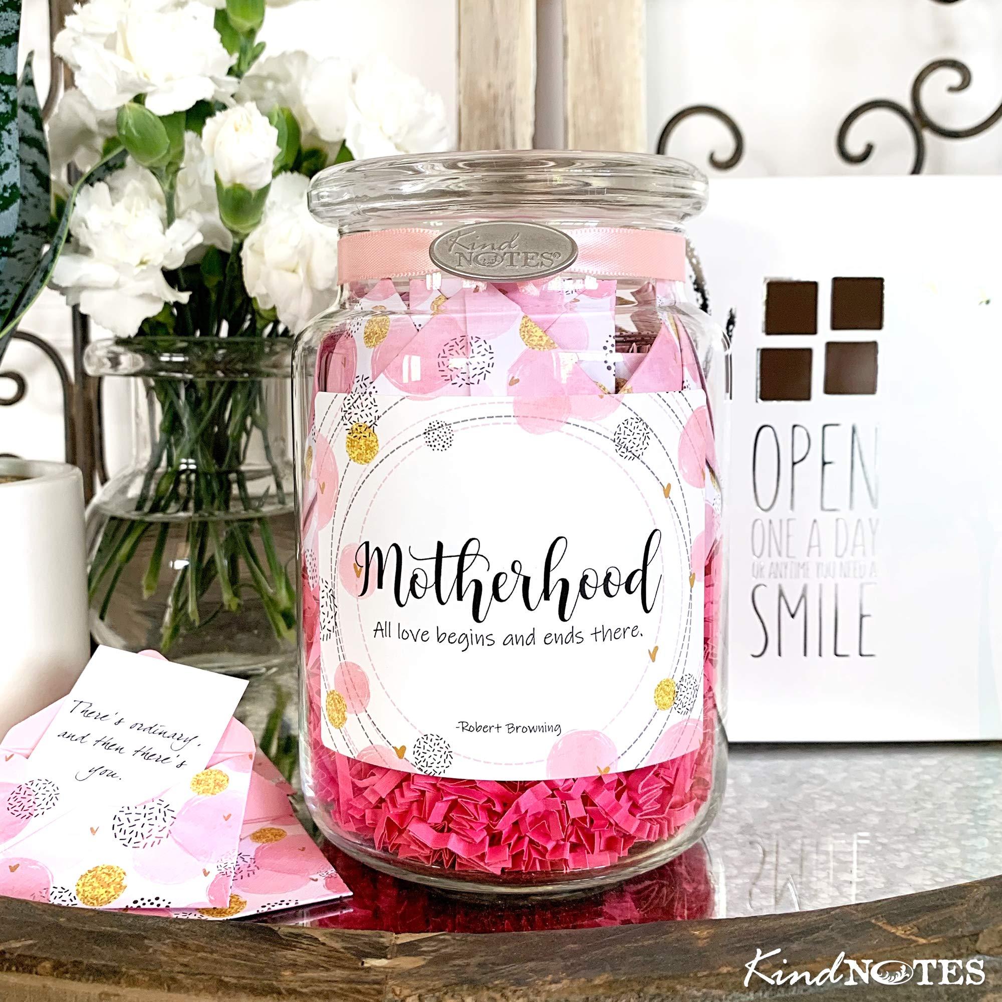 KindNotes KindNotes Glass Keepsake Gift Jar with Daughter Messages (Parent to Daughter) - Motherhood Design