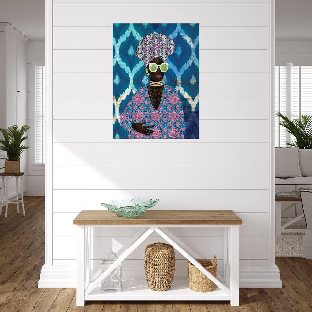 Fine Art Canvas Fine Art Canvas Modern Turban Queen Canvas Wall Decor by Artist Nikki Chu for Living Room, Bedroom, Bathroom, Kitchen, Office, Bar, Dining & Guest Room - Ready to Hang - 35 in x 46 in