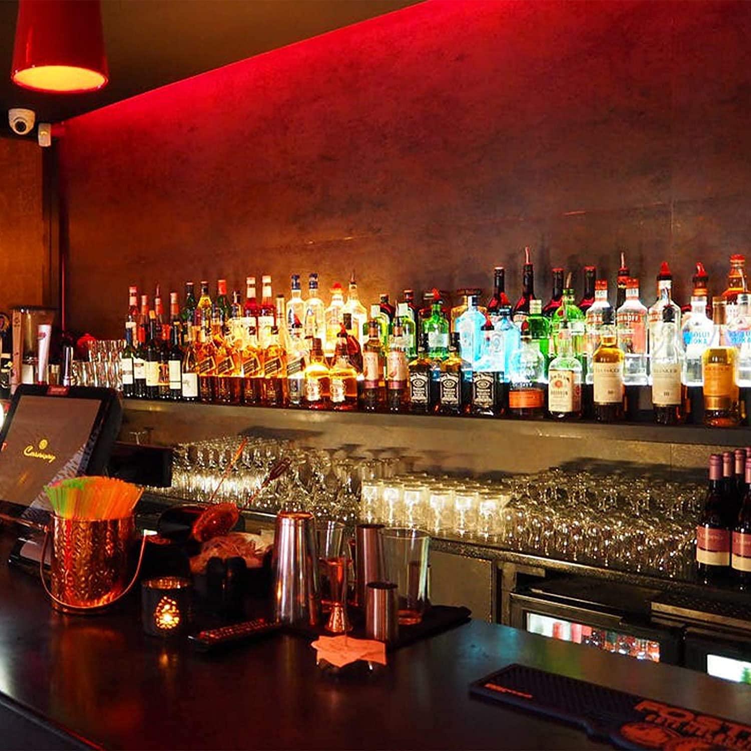 TOYOCC TOYOCC Bottle Display Stand Bar Liquor Liquor Bottle Display Shelf Home Cimmercial Bar Illuminated Wine Bottles Shelves Stand with Led Color Changing Remote Control Drinks