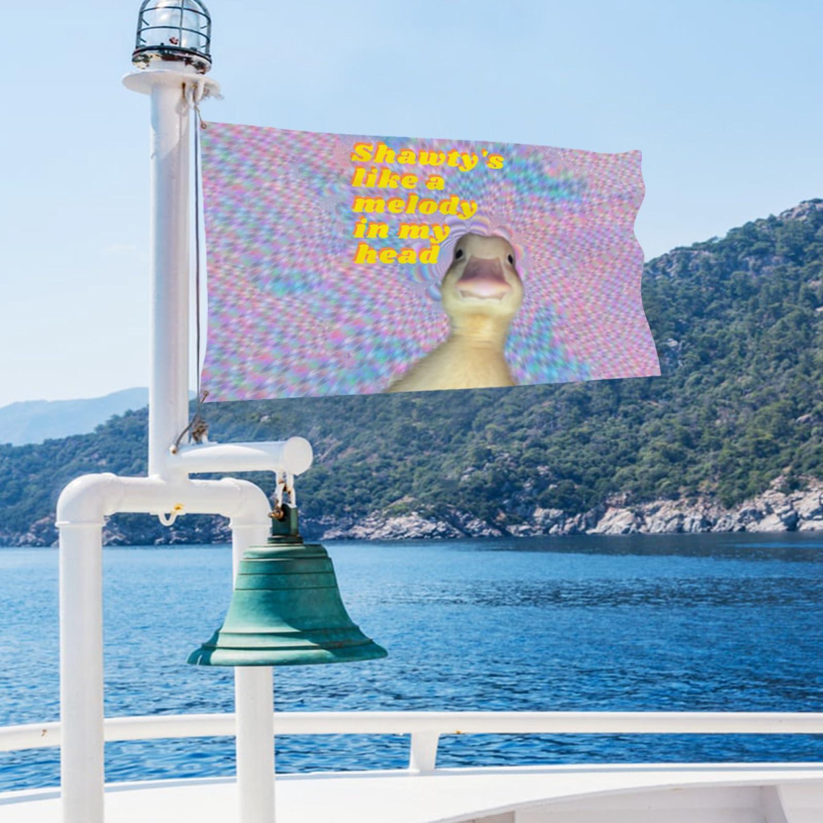 Conank Conank Funny Music Duck Meme Flag Fun Goose Tapestries Poster Wall Decor Garden Yard Banners for College Dorm Bedroom 5x3Ft with 2 Brass Grommets Party Supplies