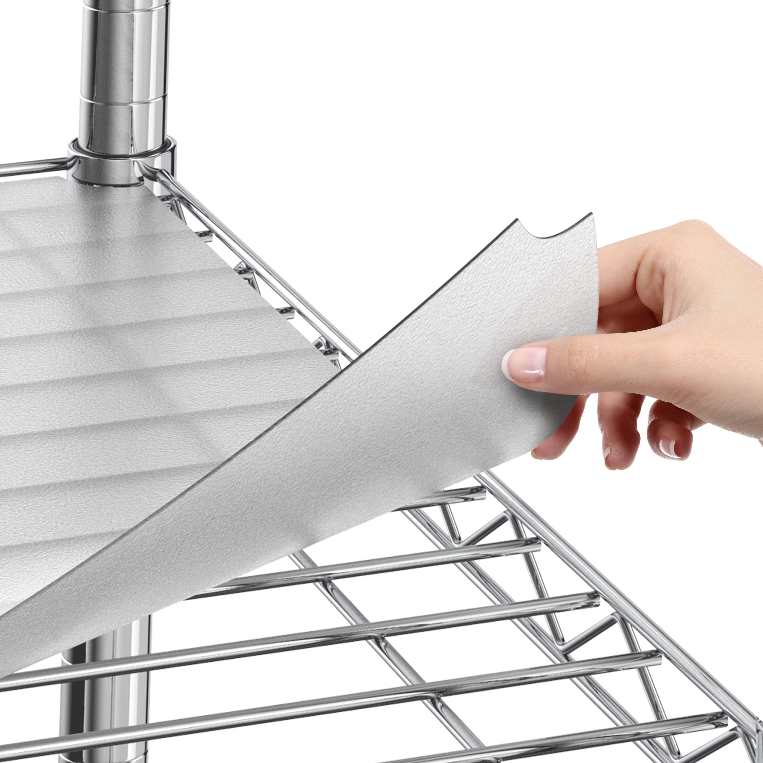 Sterling Shelf Liners Shelf Liners for Wire Shelf System - Set of 4 in Clear - 24 x 48 inch - Plastic Wire Shelving Shelf Mats