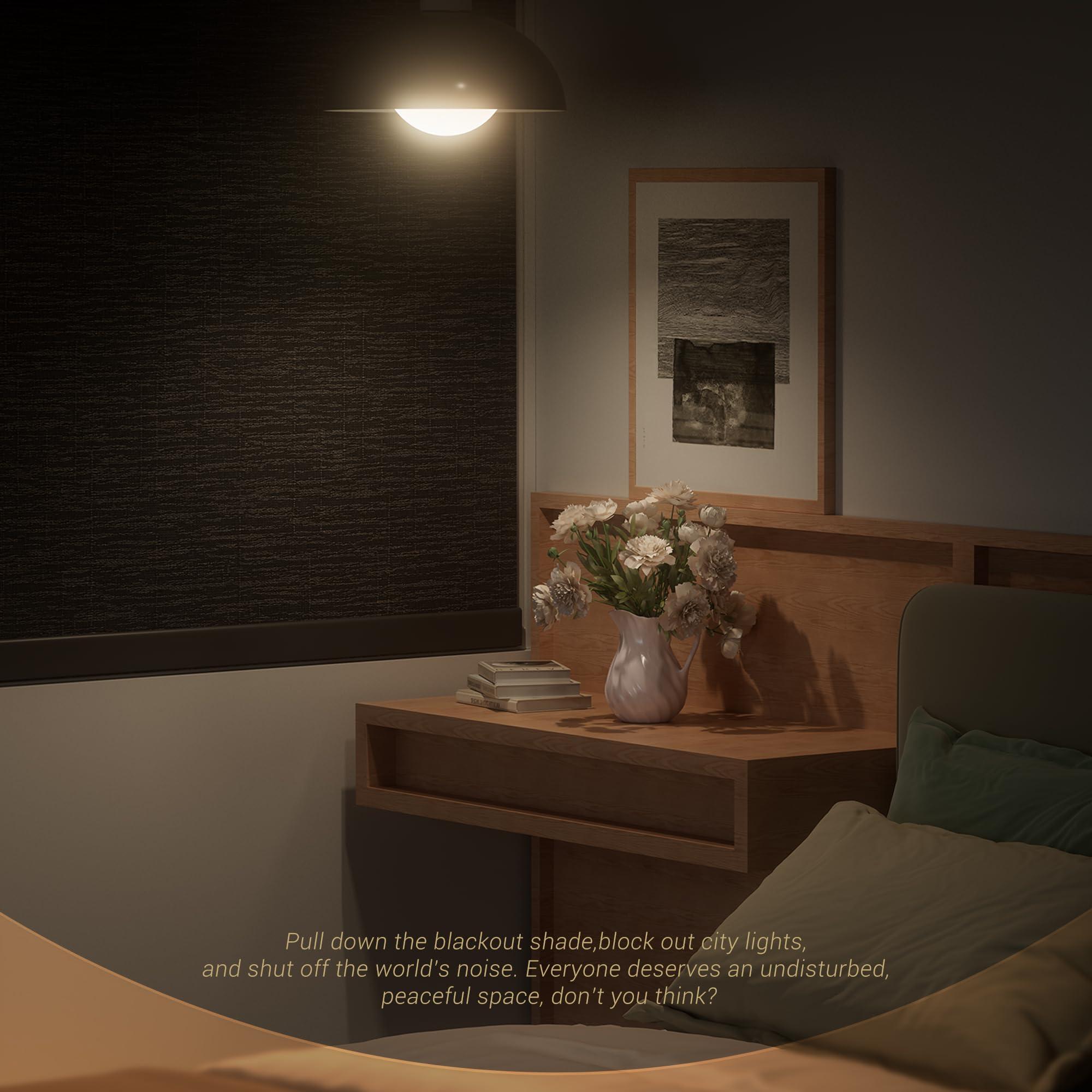 HOTSOON HOTSOON 100% Blackout Roller Blinds for Windows Cordless Roller Shades with UV Protection Jacquard Fabric, Room Darkening Thermal Insulated for Home, Easy to Install, Black, 41" W x 56" H