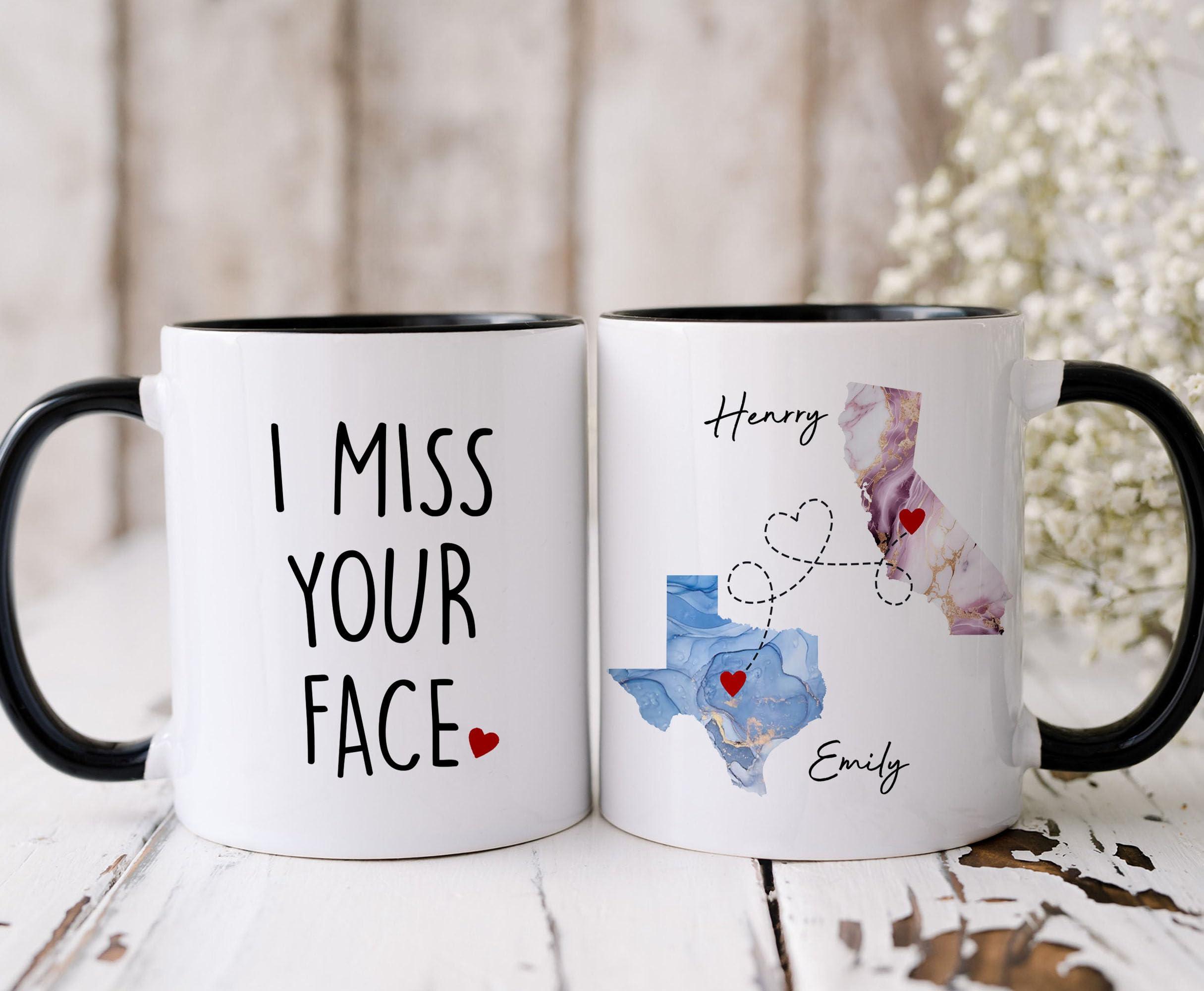 DALATSO I Miss Your Face Mug, Best Friends Coffee Mug, Custom Mugs With Names, Christmas Birthday Gifts For Women, Friendship Funny Mug, Long Distance Mug, Moving Away Gifts For Best Friend Sisters Mom Gifts