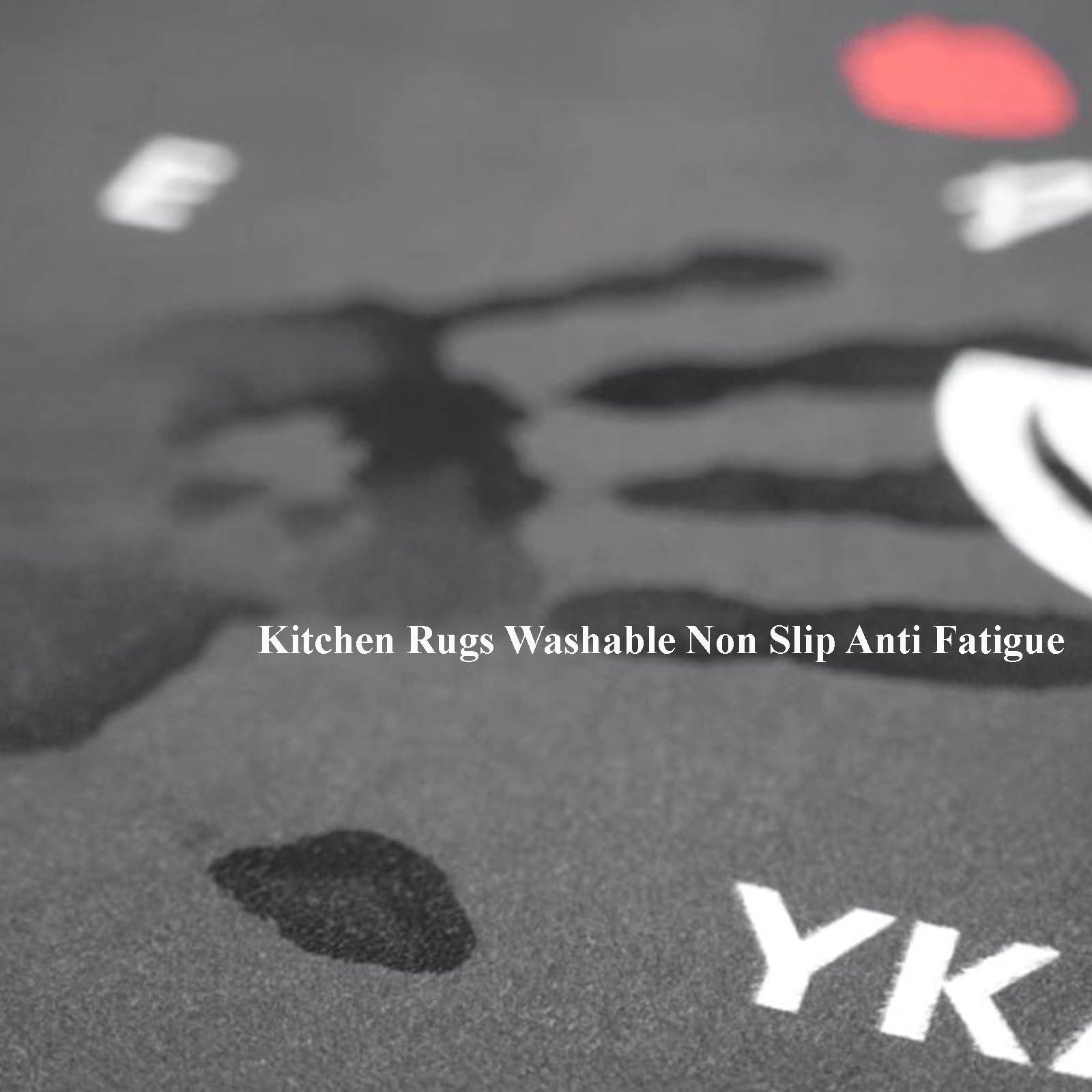 WIRMEC Padded Kitchen Floor Mats Large, Kitchen Carpets and Rugs Non-Slip Washable, Rubber Kitchen Mats for Floor Waterproof, Long Kitchen Padded Floor Mats for Standing, Comfort Mat for Kitchen, Entryway (