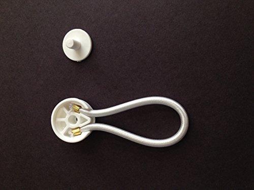 Stay Put Stayput 6 5/8" Standard Size White Shock Cord & Fastener for Canvas - 10 Pack - Cord Length is 6 5/8" End to End