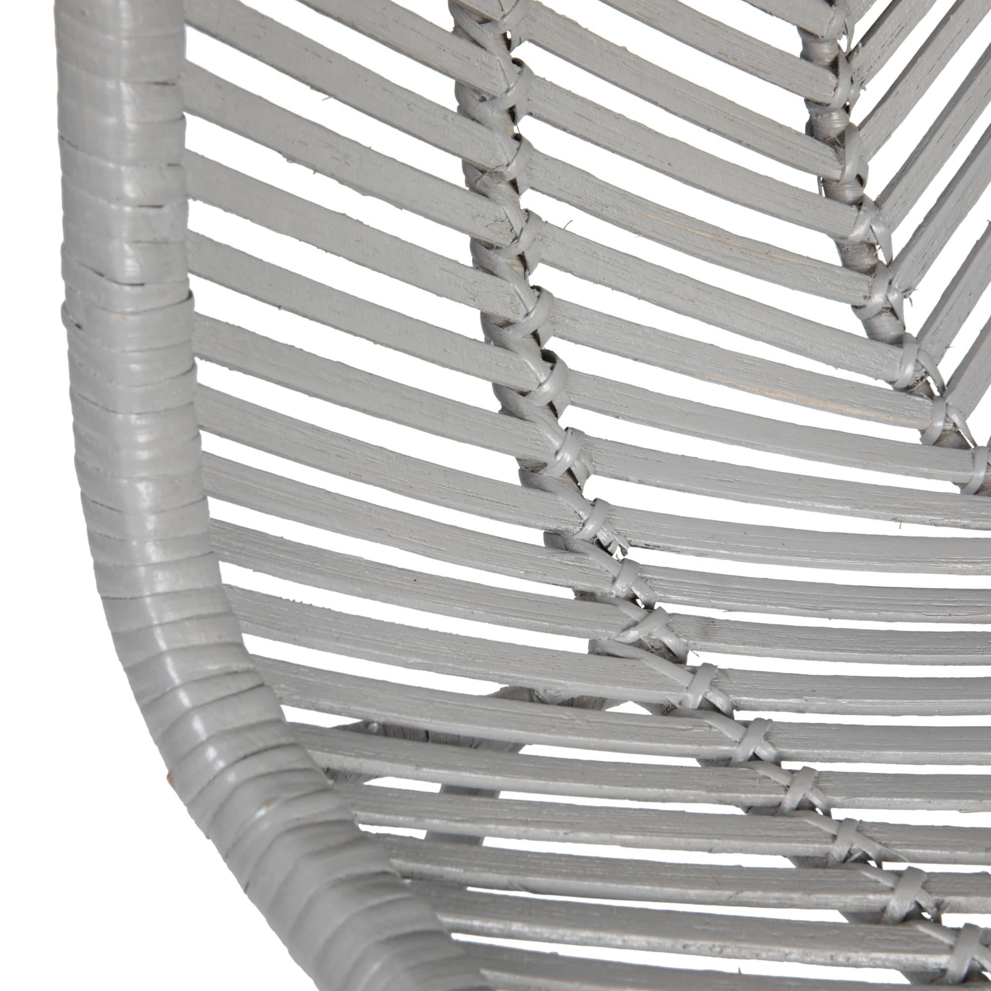 Bloomingville Bloomingville Boho Rattan and Metal Bar Stool, Grey and Black