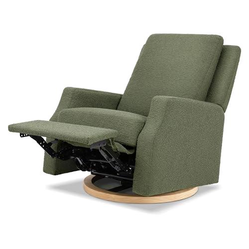 NAMESAKE Namesake Crewe Glider Recliner Nursery Chair - GREENGUARD Gold & Certi-PUR US Certified, Ultra Cozy 360 Swivel Rocker Recliner, Versatile Glider Rocking Chair for Nursery & Living Room - Olive Boucle