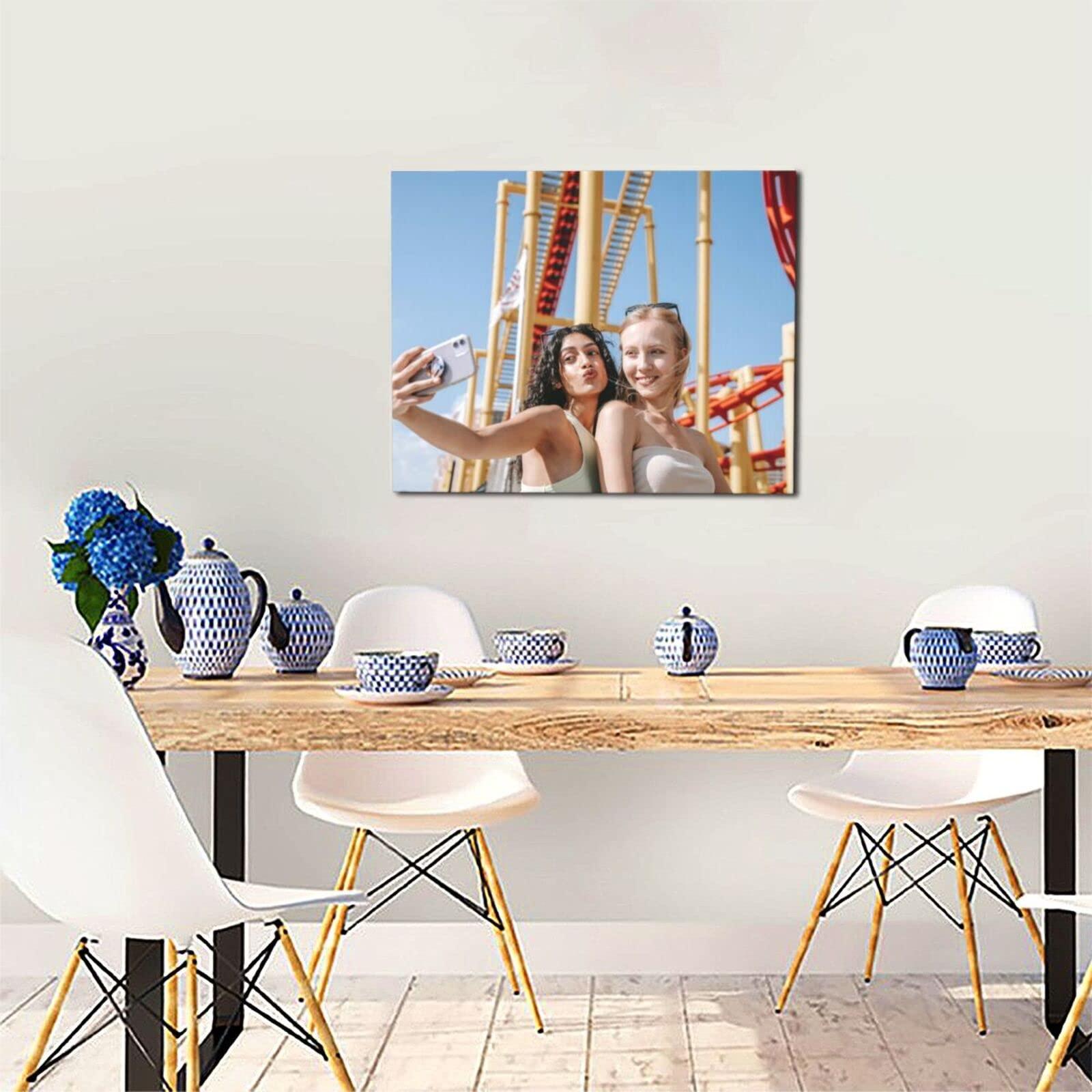 AHOBAGGA AHOBAGGA Custom Canvas Prints Personalized Wall Art Add Your Customized Photo Picture Text Canvas Wall Art for Family Wedding Friends Home Decoration (20x16 in)