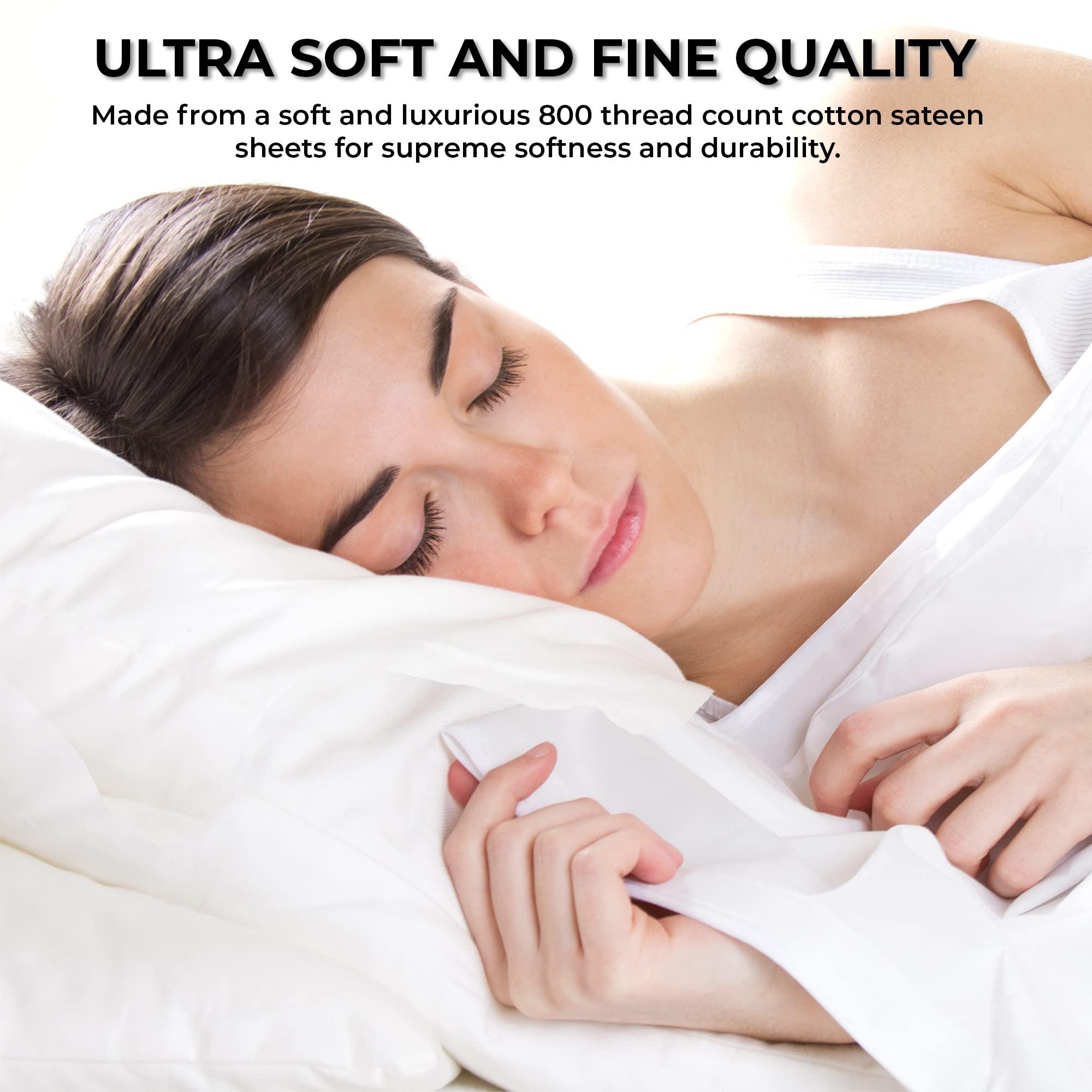 Tribeca Living Tribeca Living Luxury 800 Thread Count California King Sheet Set, 100% Egyptian Cotton Sateen, Deep Pocket Sheets, Soft & Breathable, Elegant Hemstitched Design - Lavender