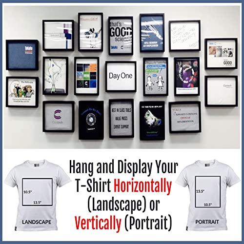 Shart Shart Original T Shirt Frame with Real Glass - Concert Event T Shirts Sports Jersey Display Case Frames, Black 11 x 14 Inches