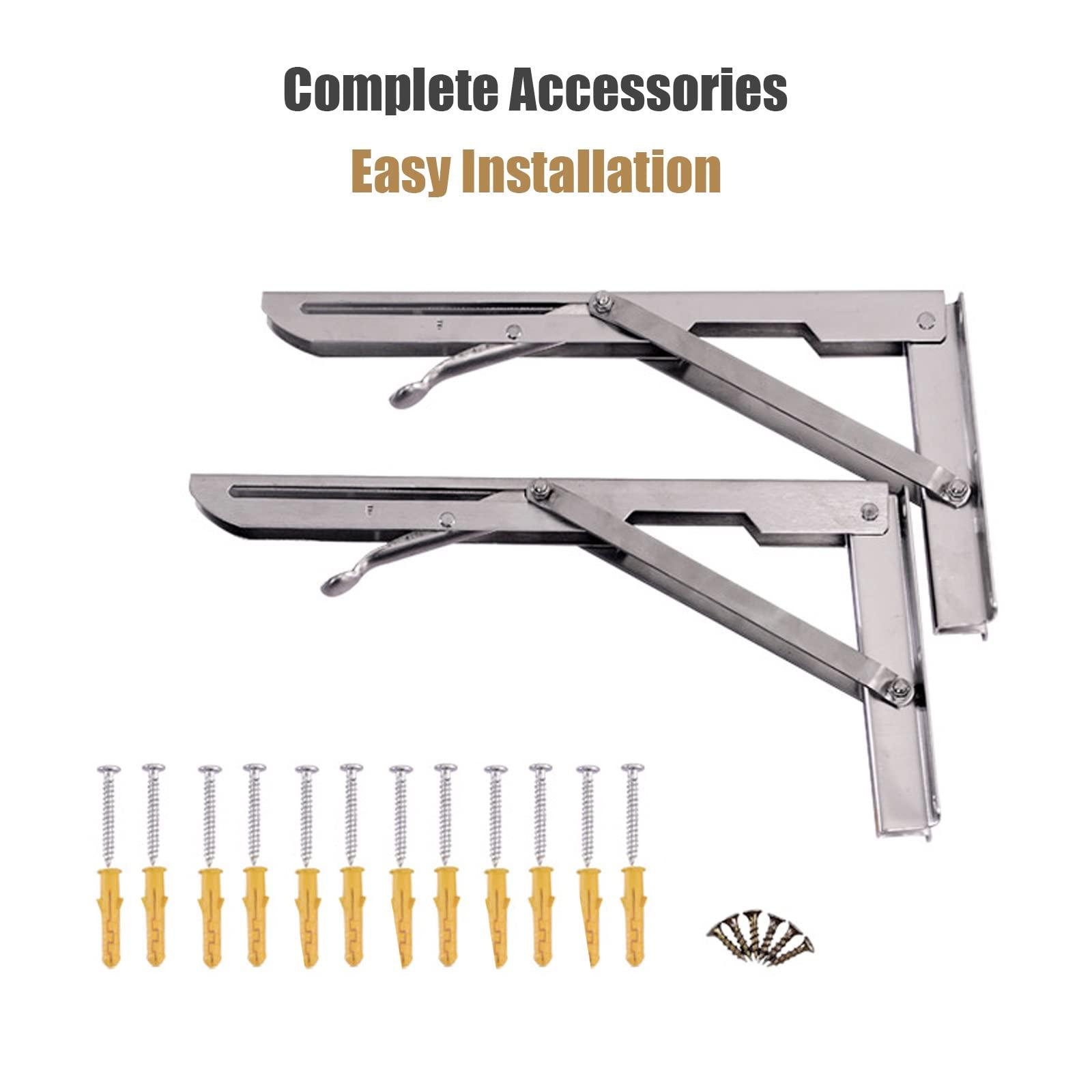 YNLeMM Folding Tables 304 Stainless Steel Wall Mounted Desk Folding Space Saving Wall Mounted Folding Table For Kitchen Wood Laundry Folding Table For Laundry Room Wall Desks For Small Spaces ( Size : L35inc