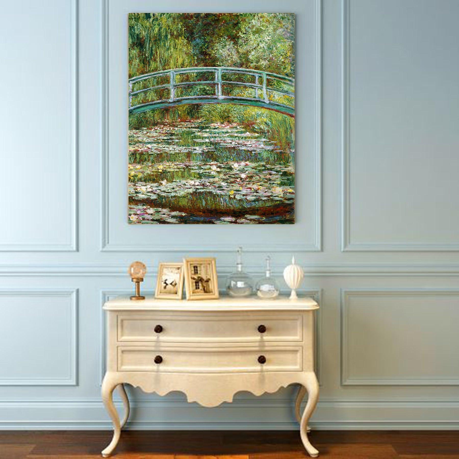 Niwo ART Niwo ART - Water Lily Pond 1899, by Claude Monet - Oil painting Reproductions - Giclee Canvas Prints Wall Art for Home Decor, Stretched and Framed Ready to Hang (24\"x20\"x1.5\")
