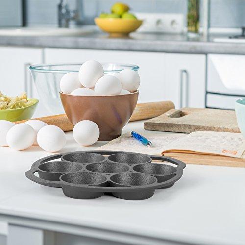 Commercial CHEF Commercial CHEF Cast Iron Biscuit Pan, Pre-seasoned Cast Iron Cookware for Muffins & Scones